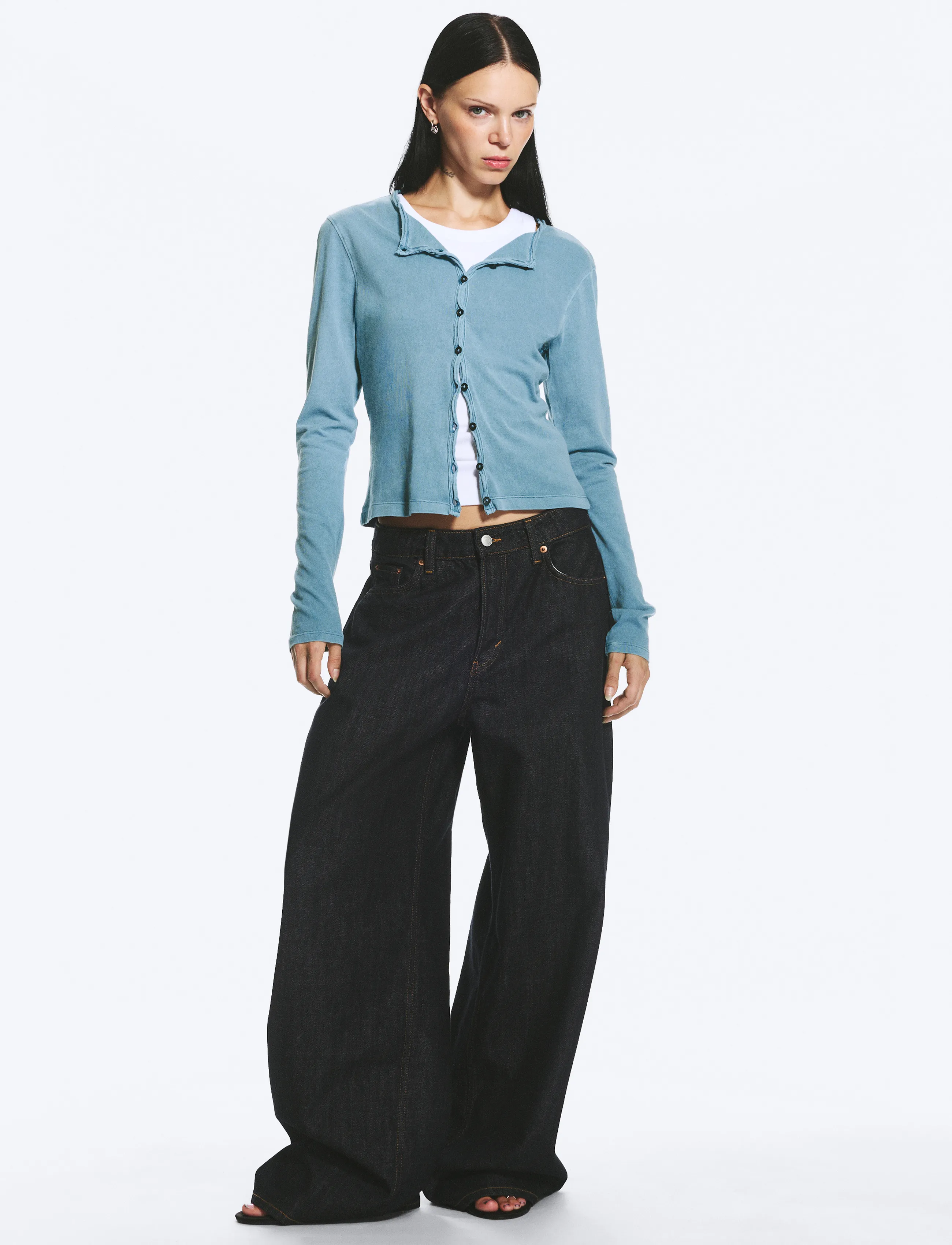 Weekday Andromeda low rise loose baggy jeans - Weekday - BLUE RINSE / navy