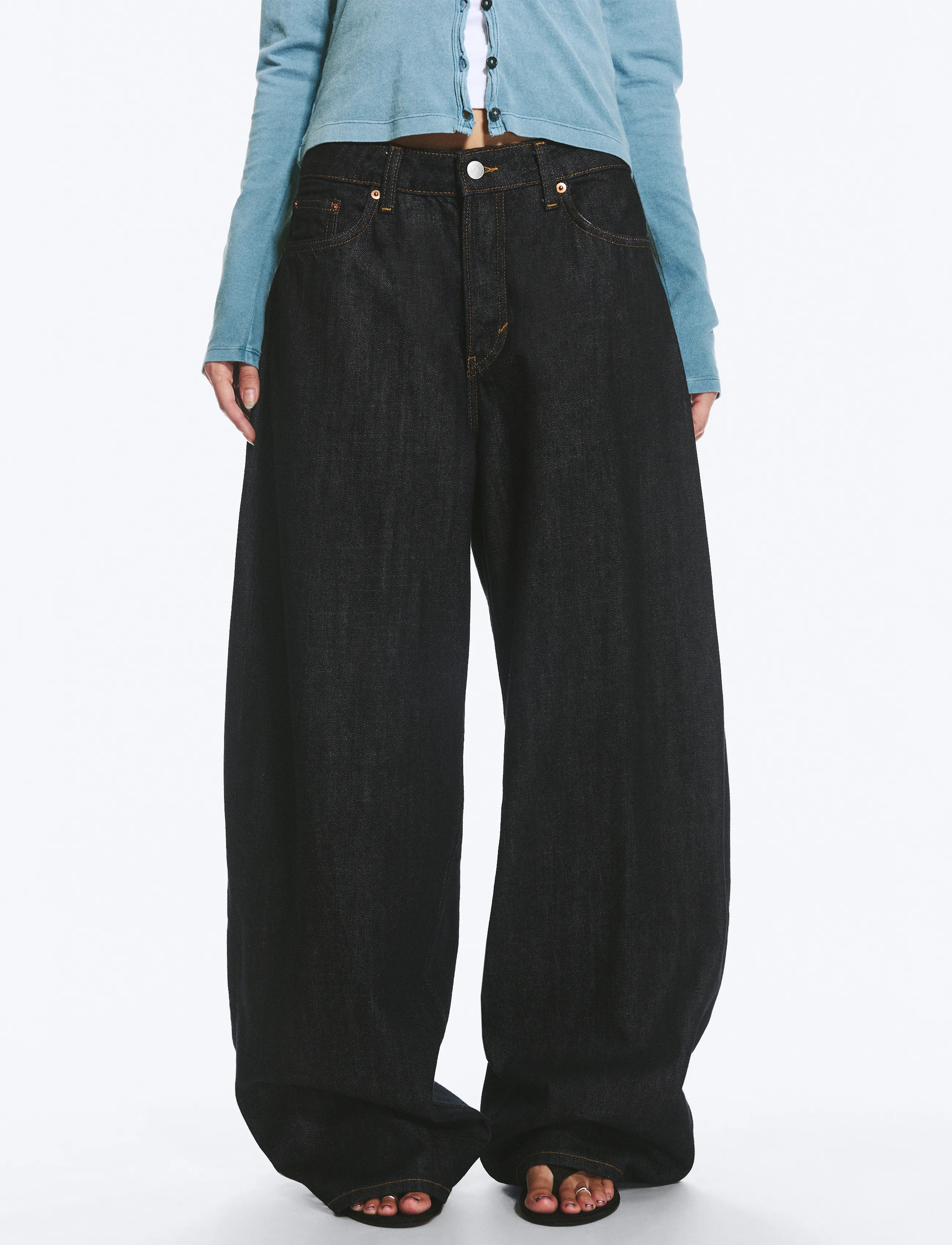 Weekday - Andromeda low rise loose baggy jeans - vida jeans - blue rinse - 3