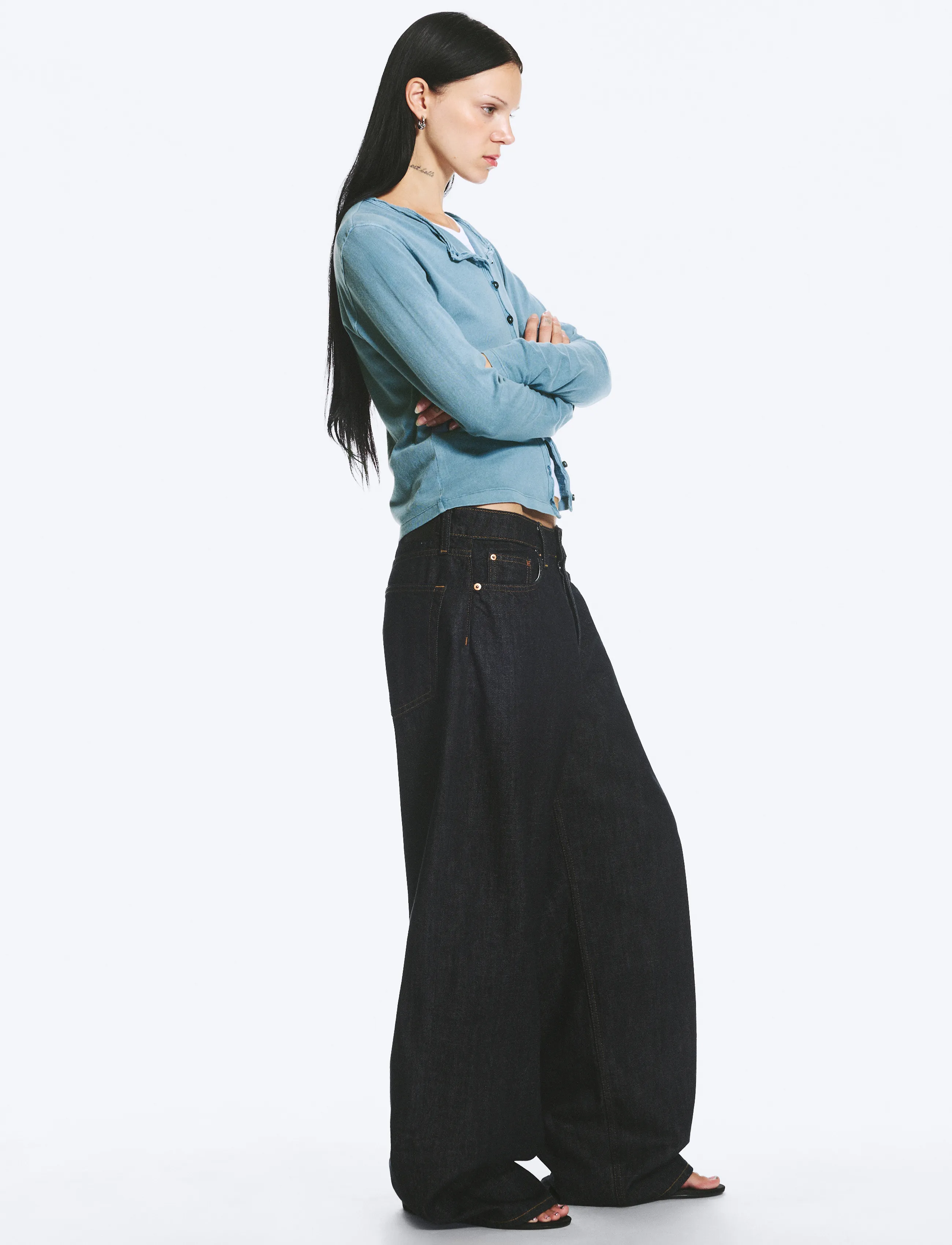 Weekday - Andromeda low rise loose baggy jeans - vida jeans - blue rinse - 4