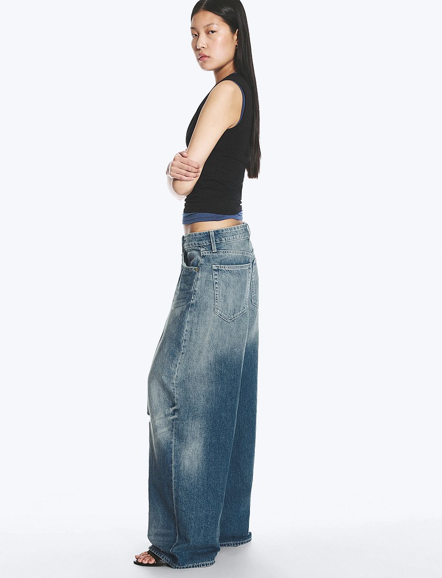 Weekday - Andromeda low rise loose baggy jeans - wide leg jeans - stirrup blue - 3