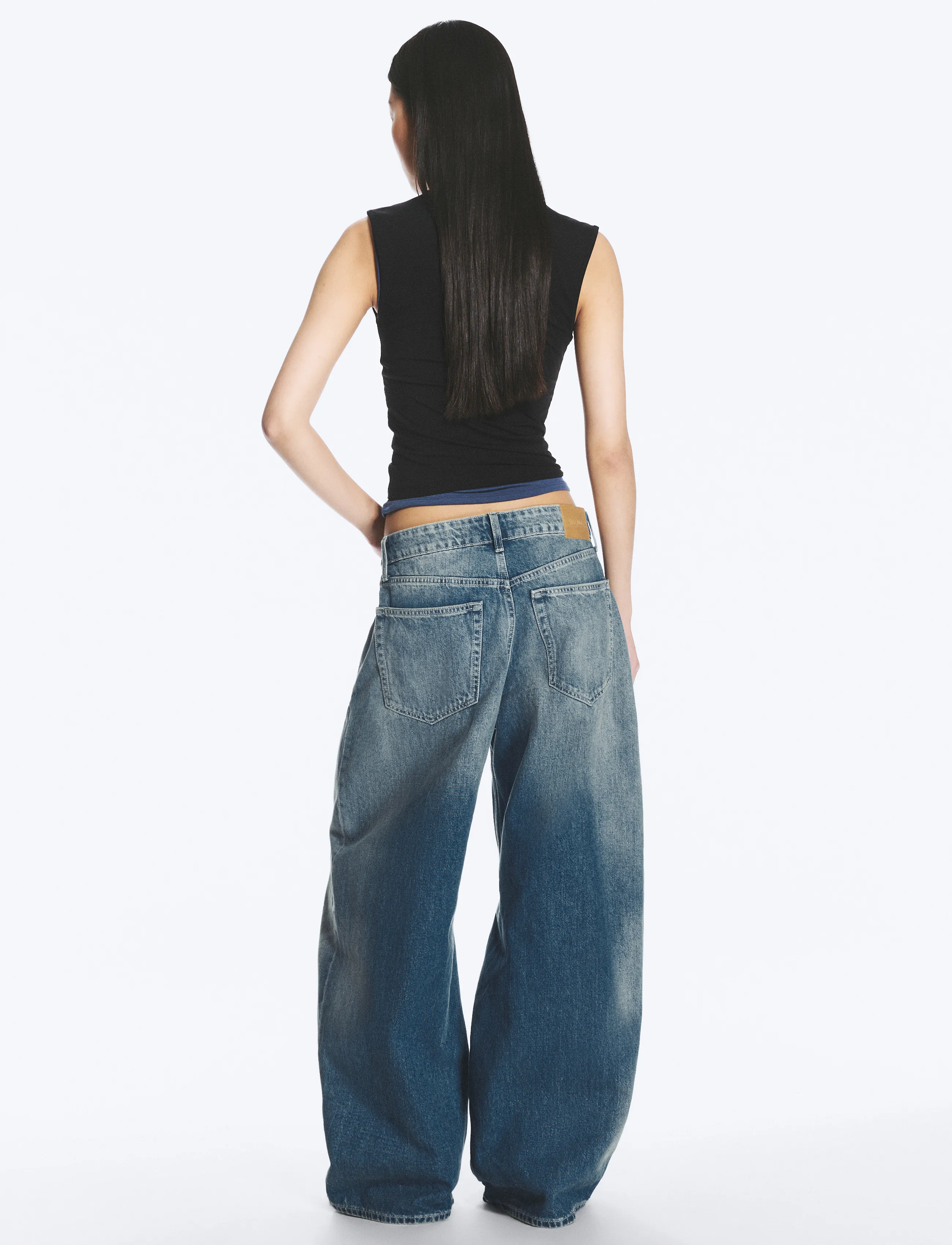 Weekday - Andromeda low rise loose baggy jeans - wide leg jeans - stirrup blue - 5