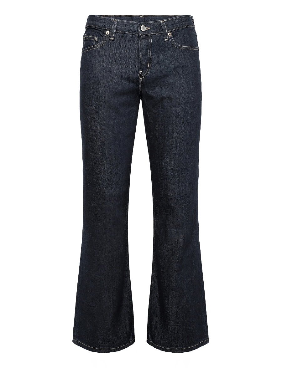 Weekday - Aura Low Rise Relaxed Bootcut Jeans - bootcut jeans - blue rinse - 0