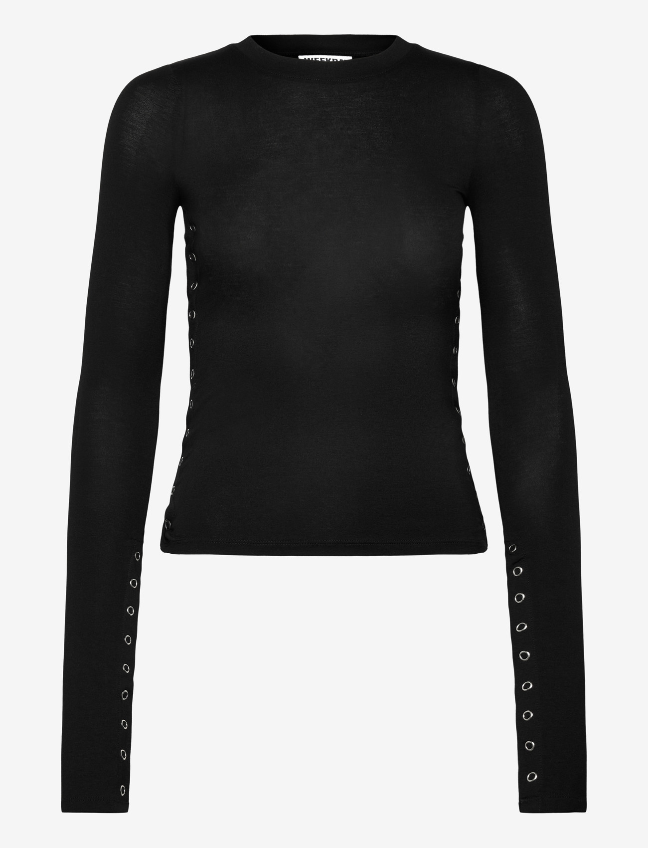 Weekday - Press Studs Long Sleeve - langærmede toppe - black - 0