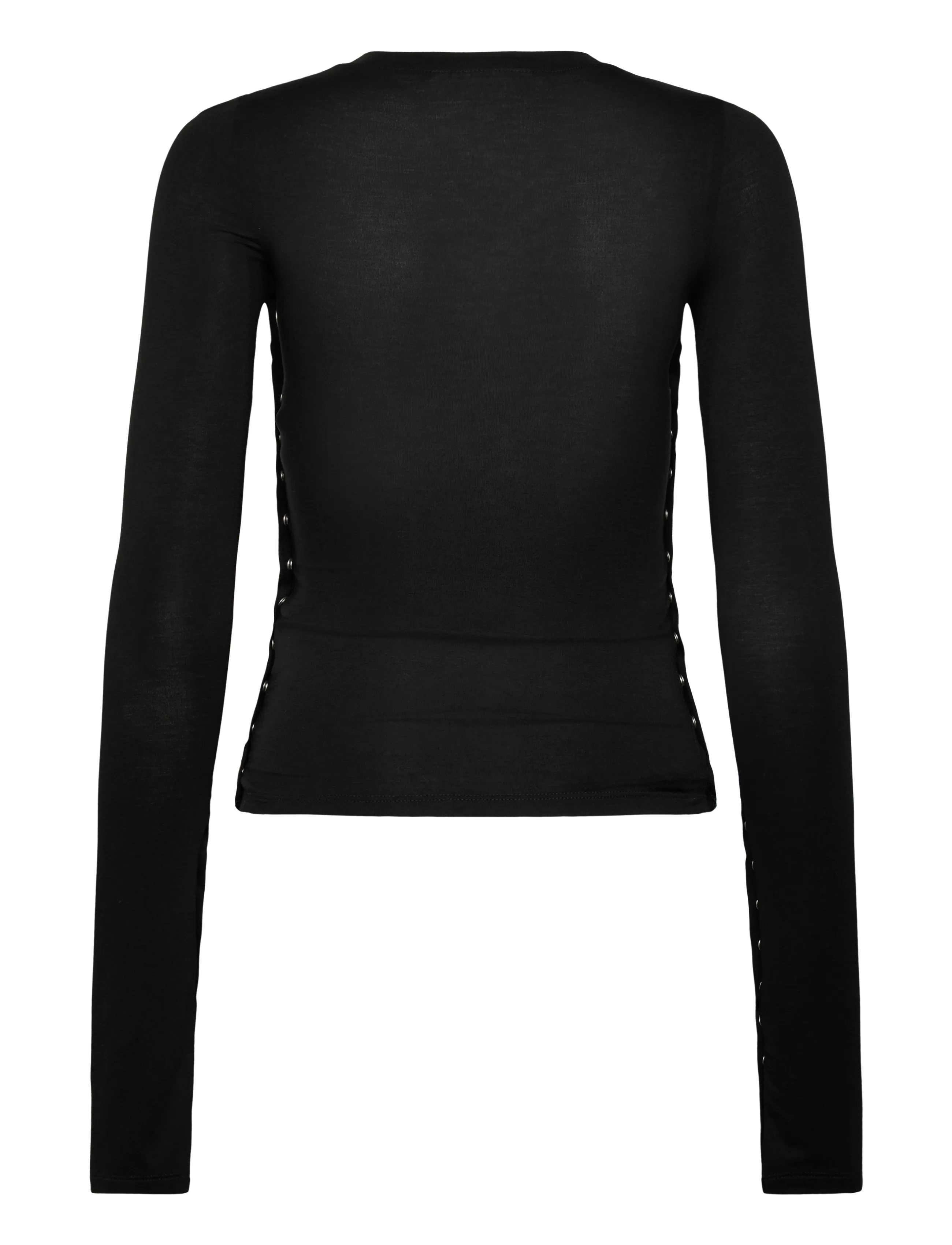 Weekday - Press Studs Long Sleeve - t-shirts met lange mouwen - black - 1