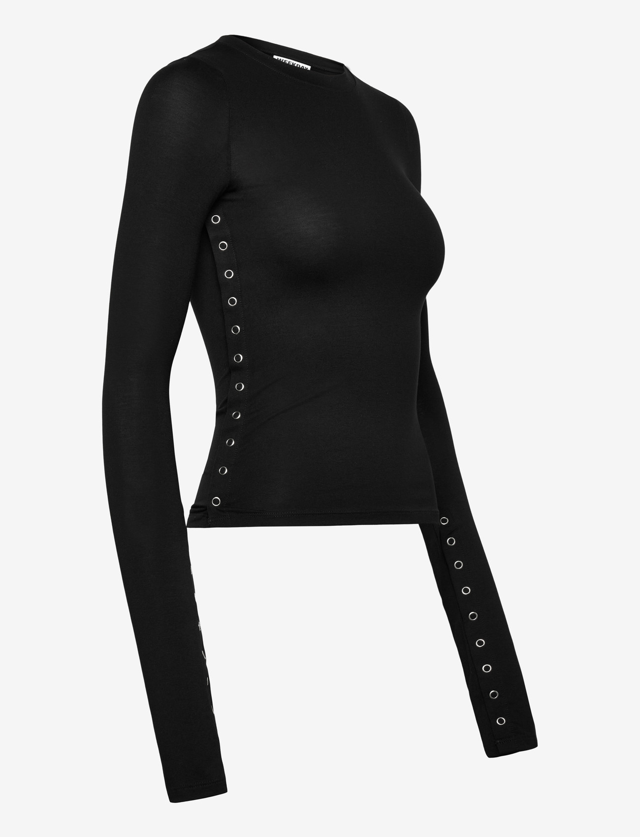 Weekday - Press Studs Long Sleeve - langærmede toppe - black - 3