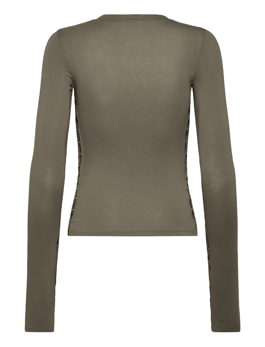 Weekday - Press Studs Long Sleeve - langærmede toppe - dark grey - 1