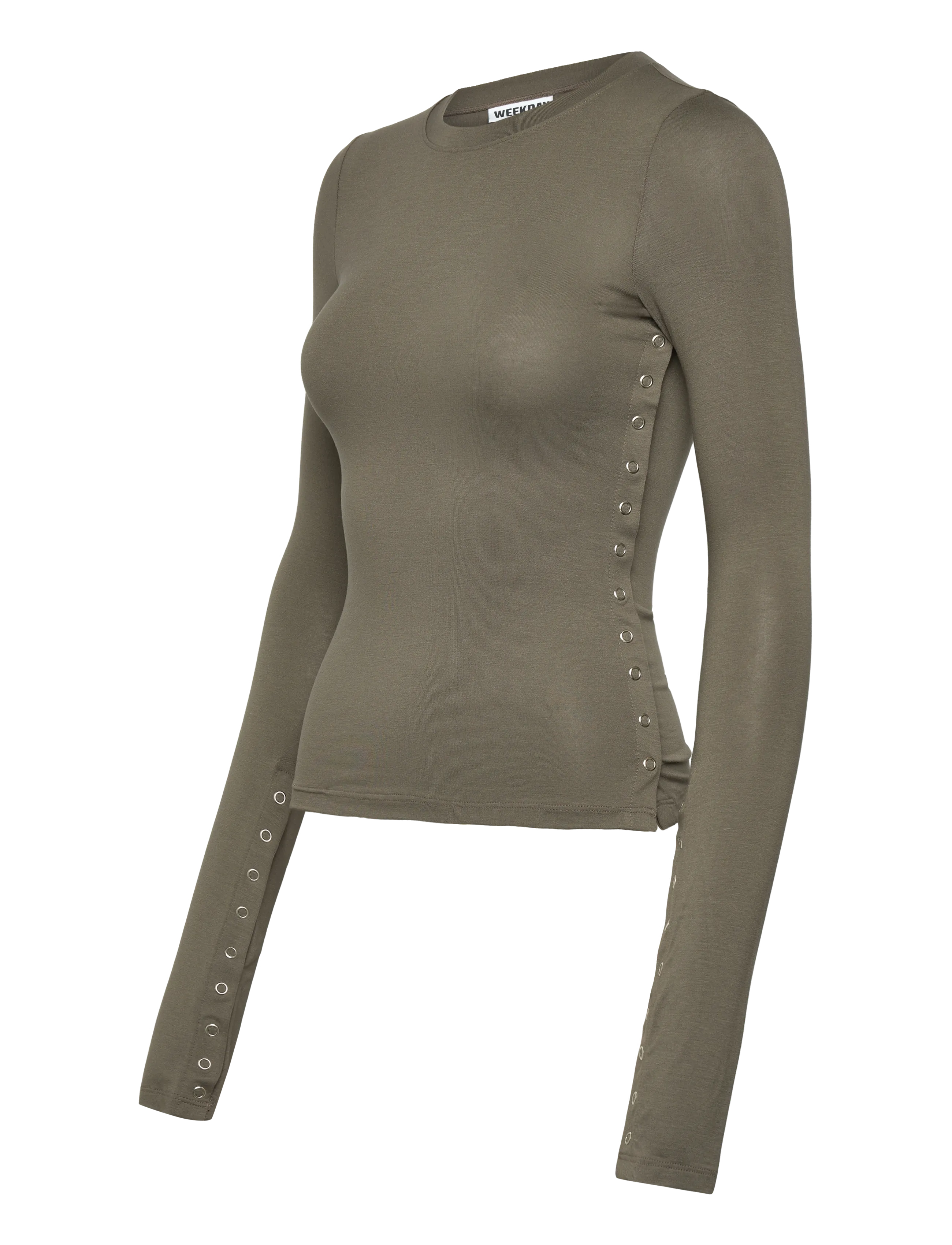 Weekday - Press Studs Long Sleeve - pitkähihaiset paidat - dark grey - 2