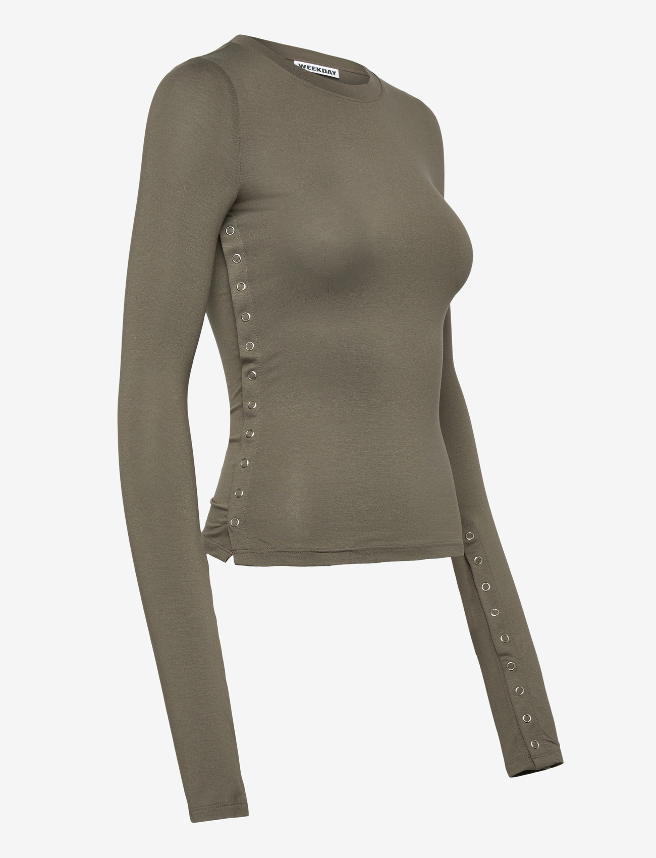 Weekday - Press Studs Long Sleeve - pikkade varrukatega alussärgid - dark grey - 3