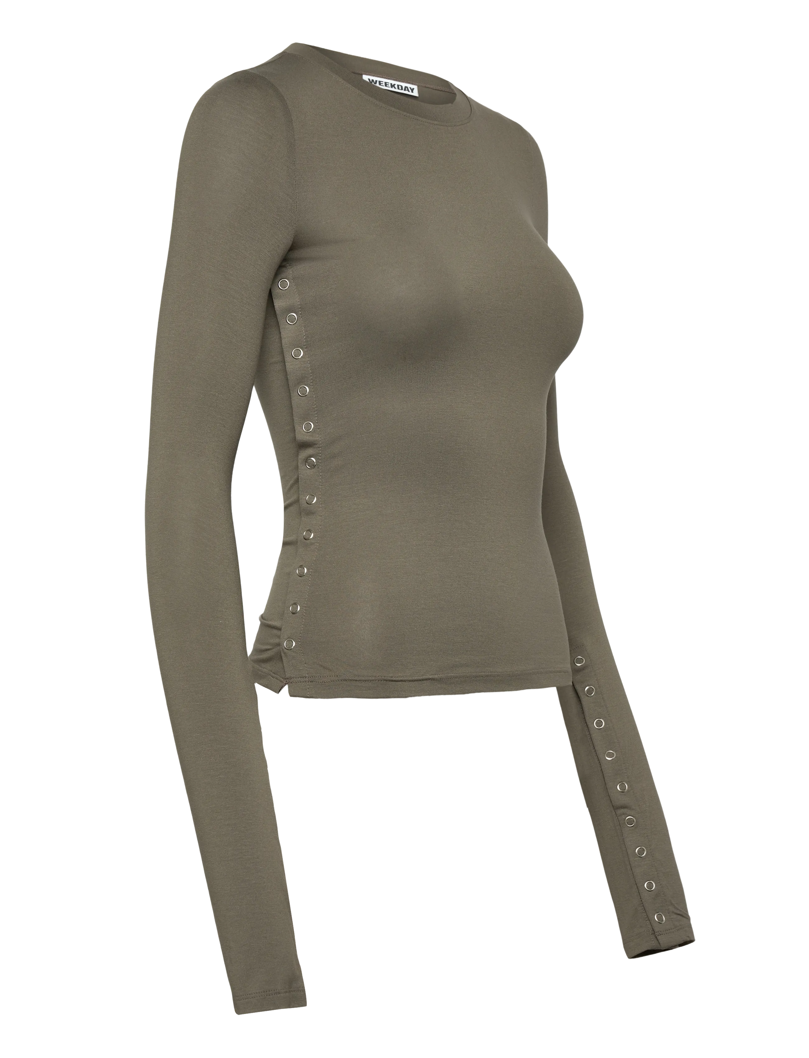 Weekday - Press Studs Long Sleeve - pitkähihaiset paidat - dark grey - 3