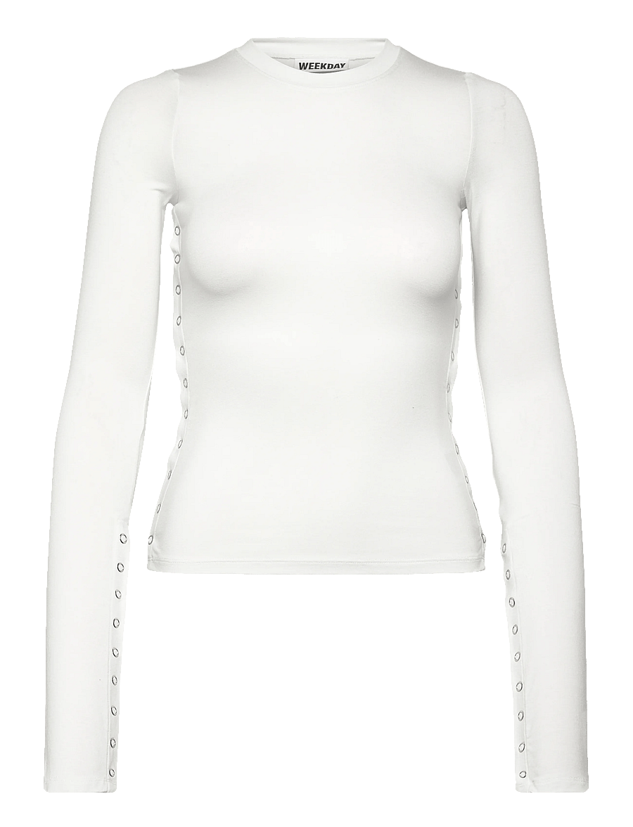 Weekday - Press Studs Long Sleeve - langærmede toppe - white - 0