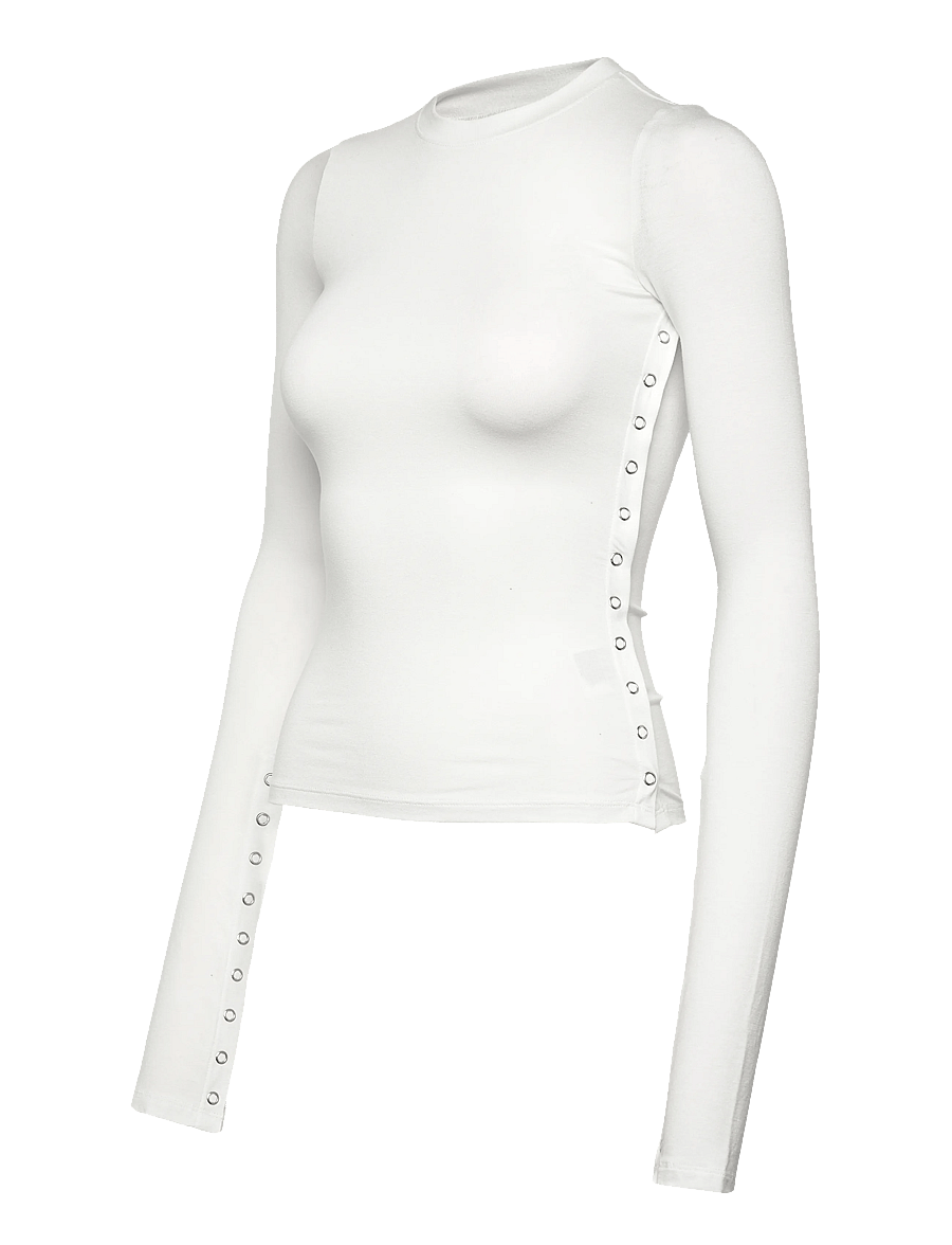 Weekday - Press Studs Long Sleeve - langærmede toppe - white - 2
