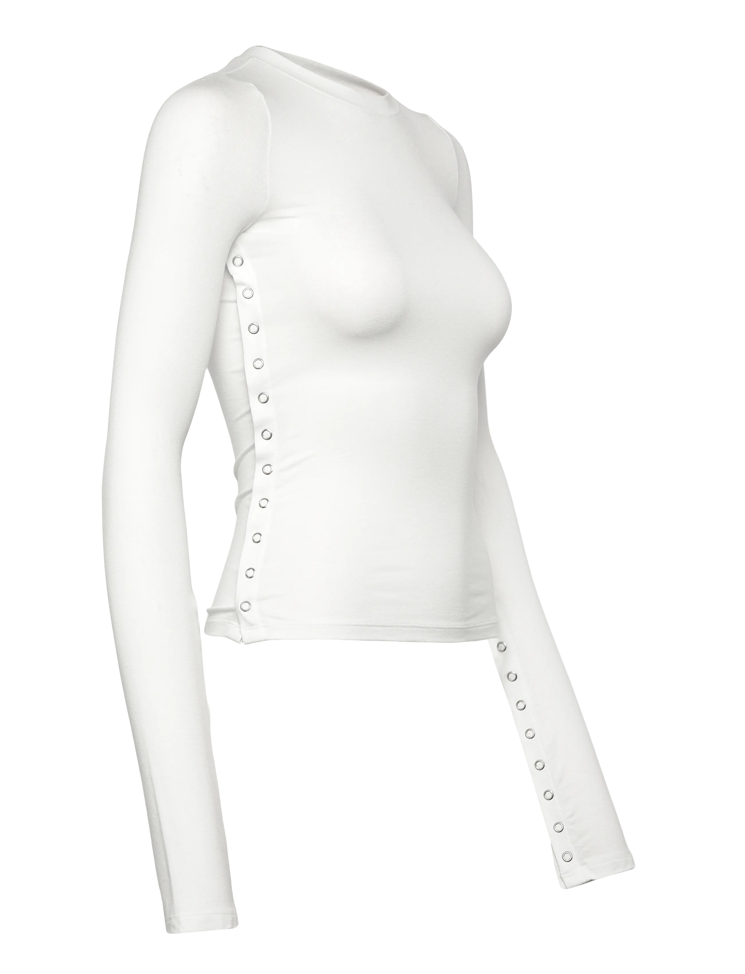 Weekday - Press Studs Long Sleeve - langärmlige tops - white - 3