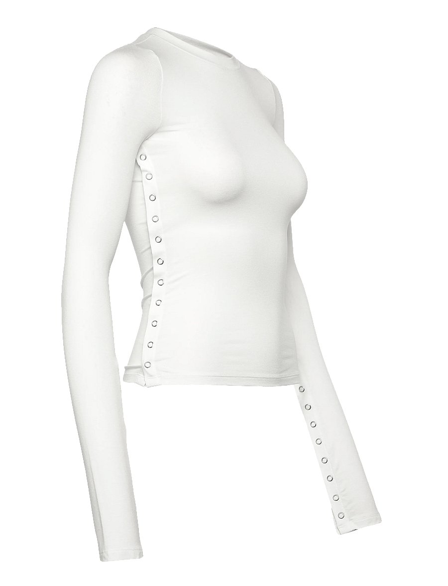 Weekday - Press Studs Long Sleeve - langærmede toppe - white - 3