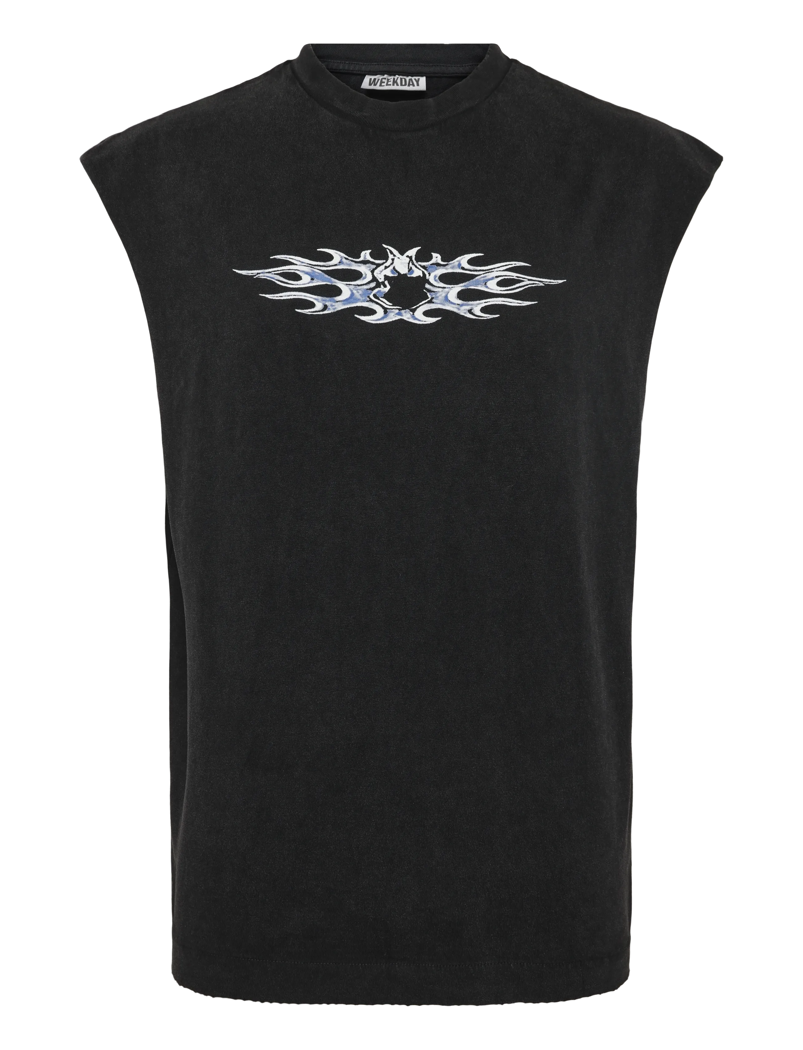 Weekday Graphic Square Tank Top, M, T-shirts, Schwarz - Sleeveless, Männerswear