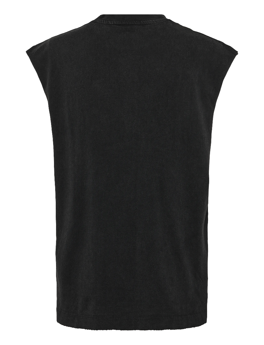Weekday - Graphic square tank top - sleeveless shirts - black w flame - 1