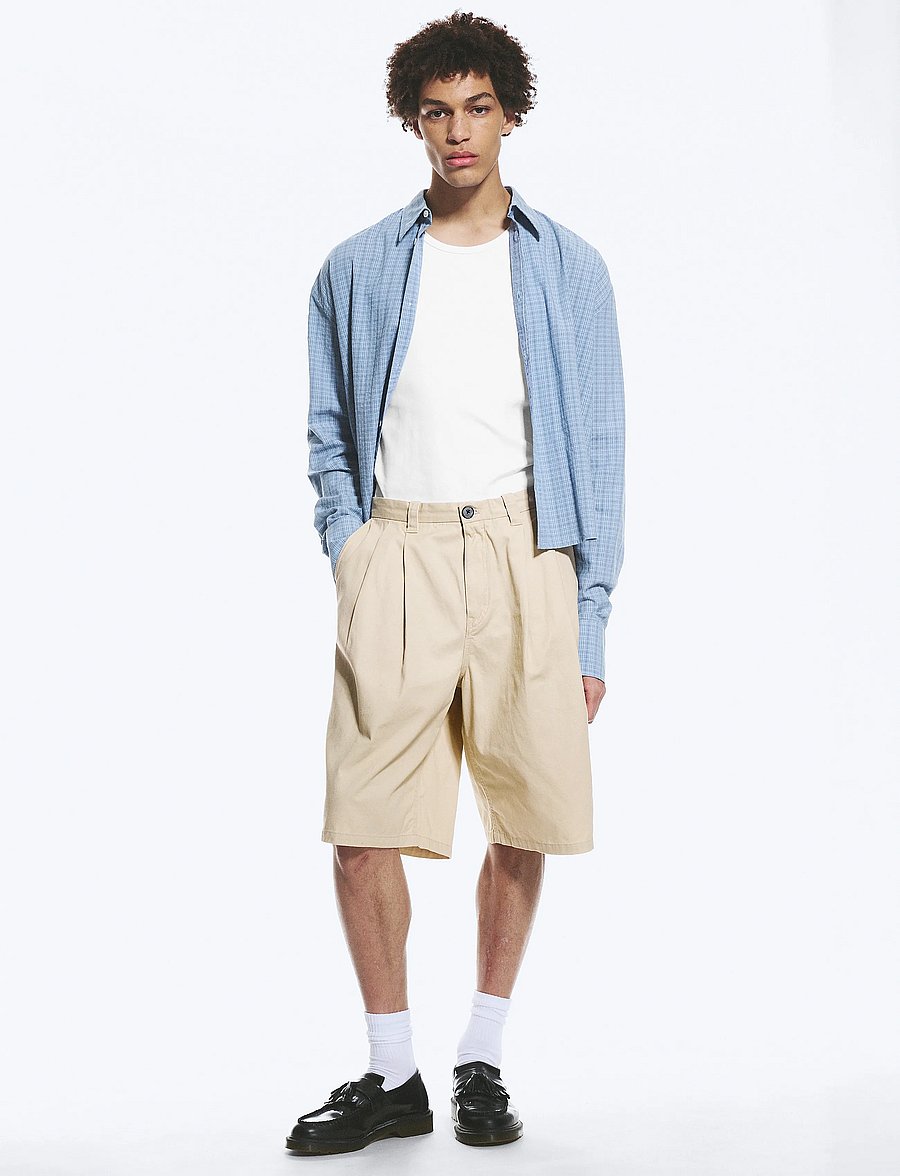 Weekday - Cotton Chino Shorts - casual shorts - beige - 0