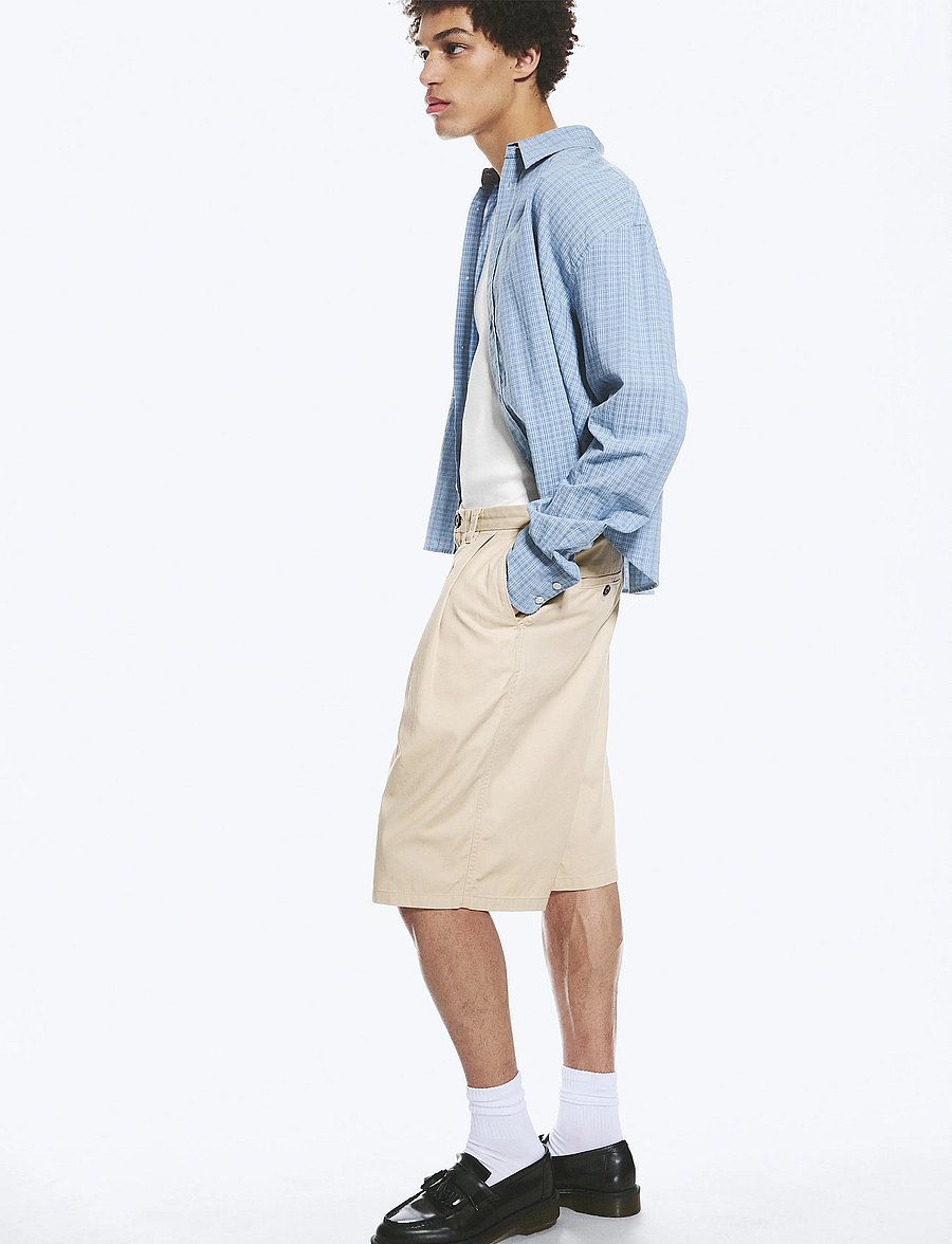 Weekday - Cotton Chino Shorts - casual shorts - beige - 3