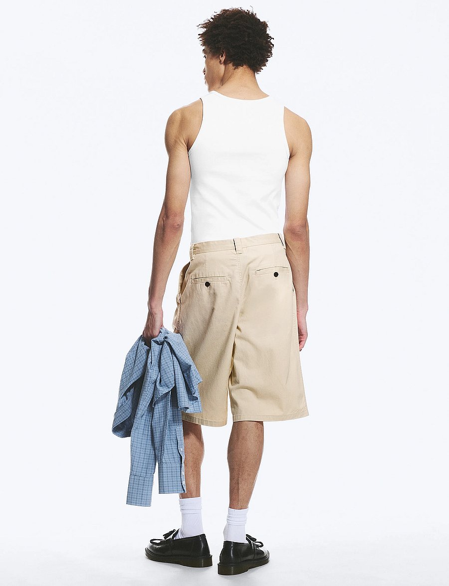 Weekday - Cotton Chino Shorts - casual shorts - beige - 4