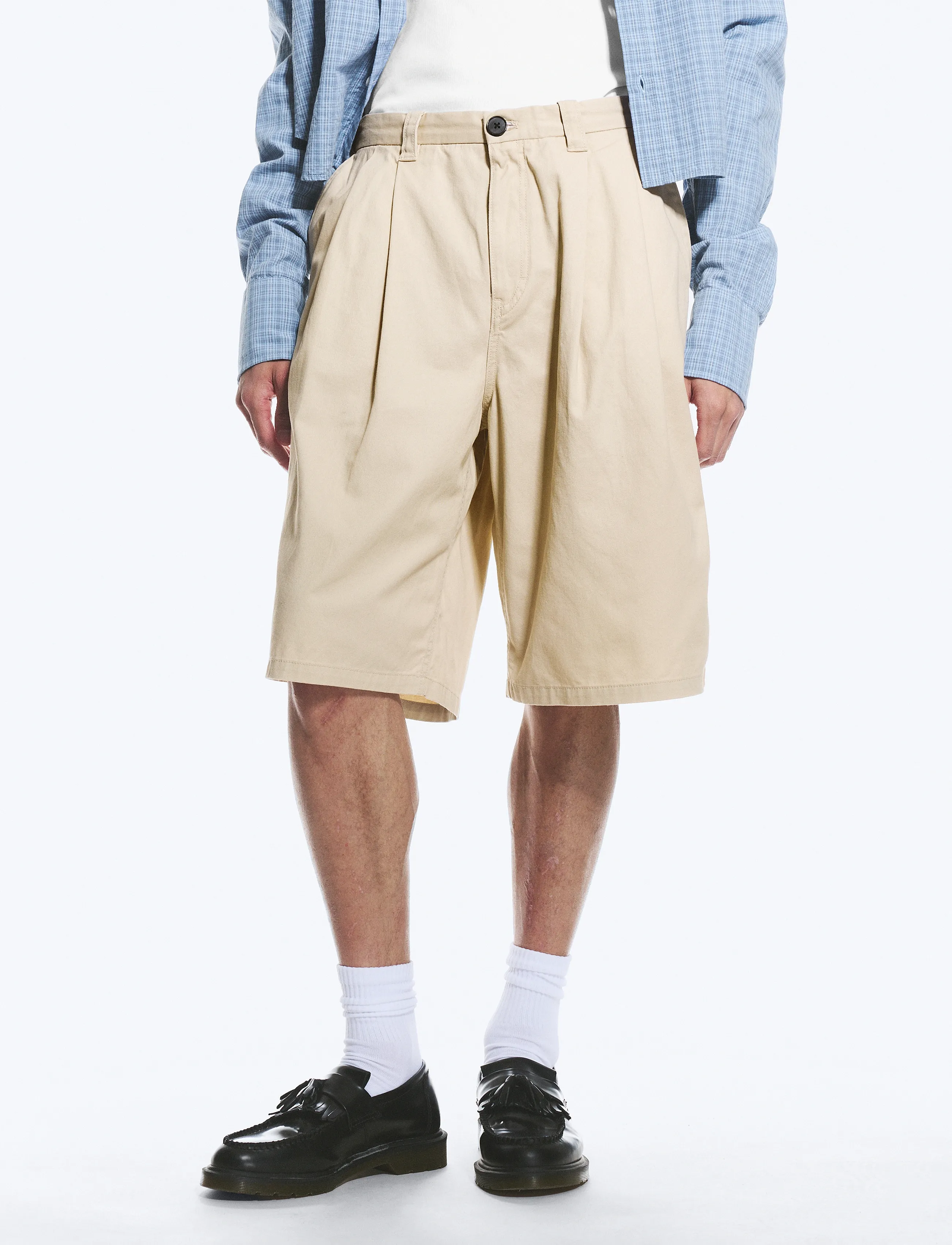 Weekday - Cotton Chino Shorts - casual shorts - beige - 5