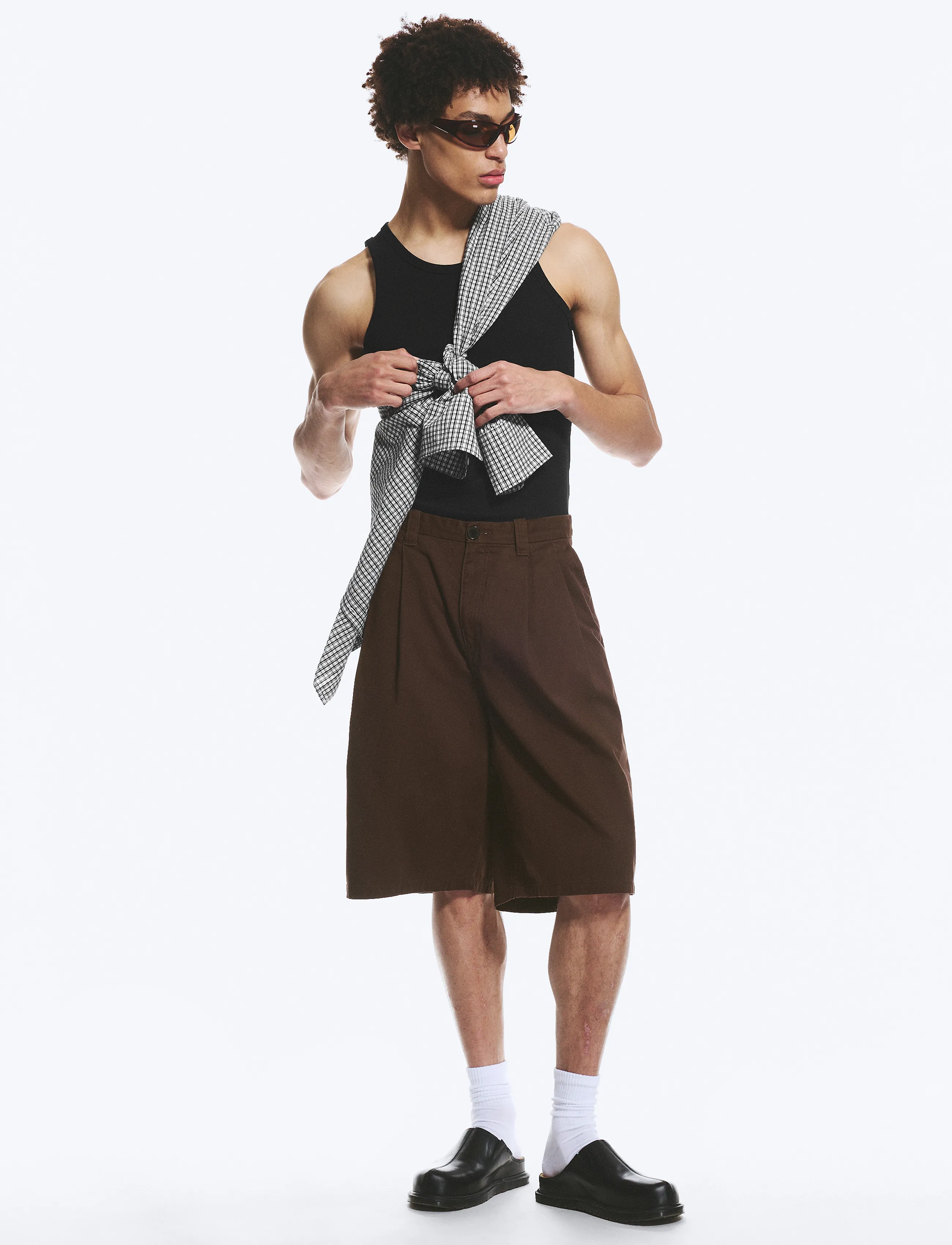 Weekday Cotton Chino Shorts, 52, Braun - Casual Männerswear
