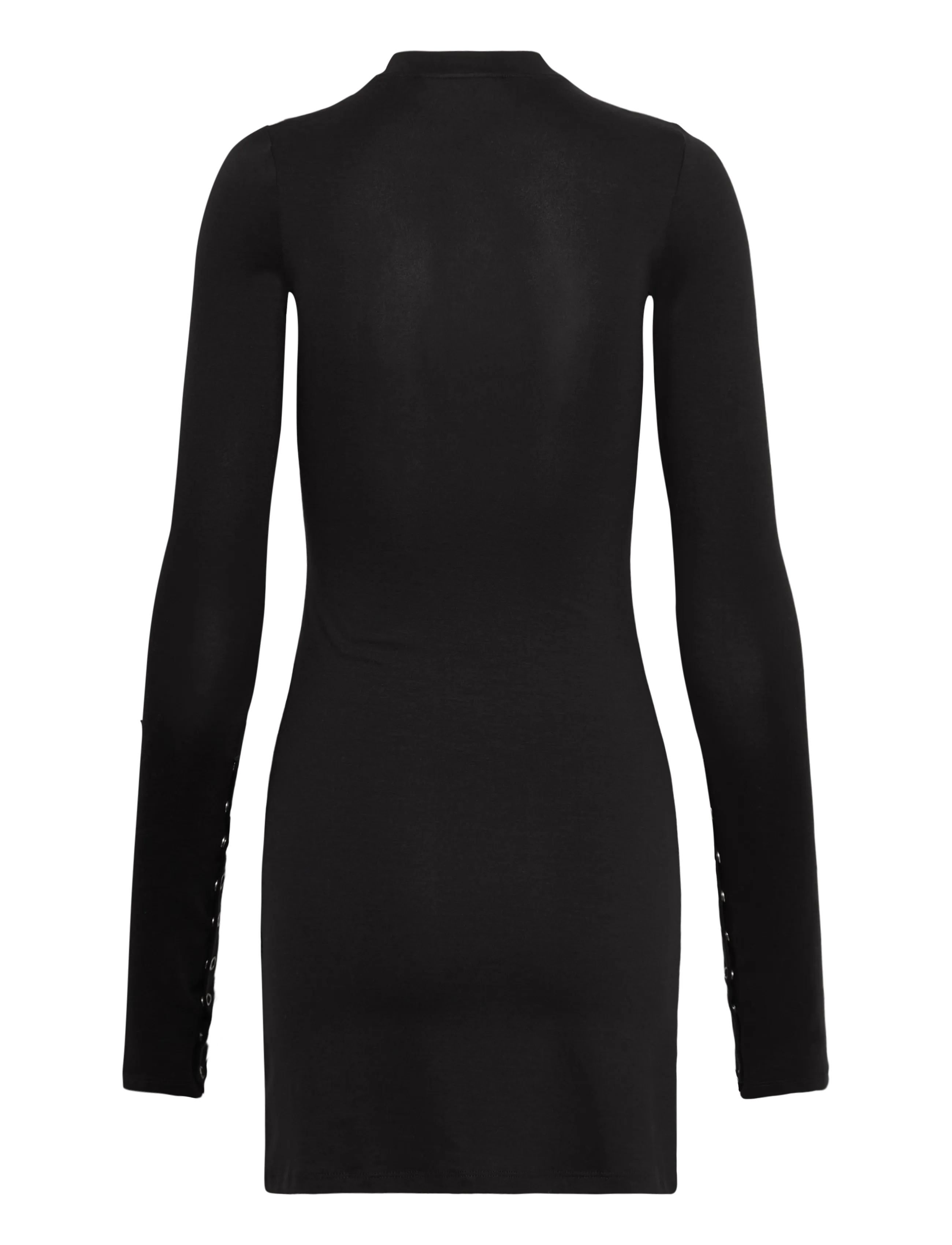Weekday - Long-Sleeved Popper Mini Dress - stramme kjoler - black - 1