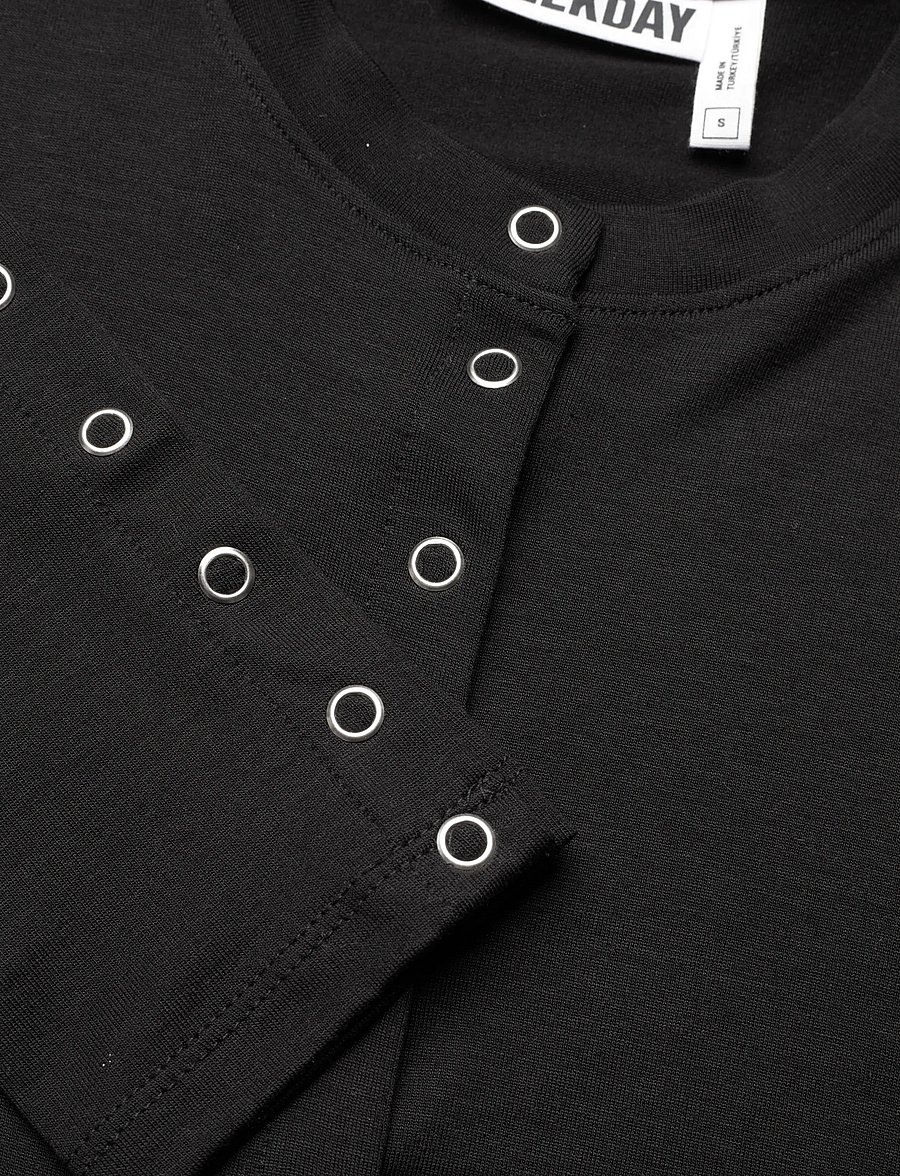 Weekday - Long-Sleeved Popper Mini Dress - etuikleider - black - 2