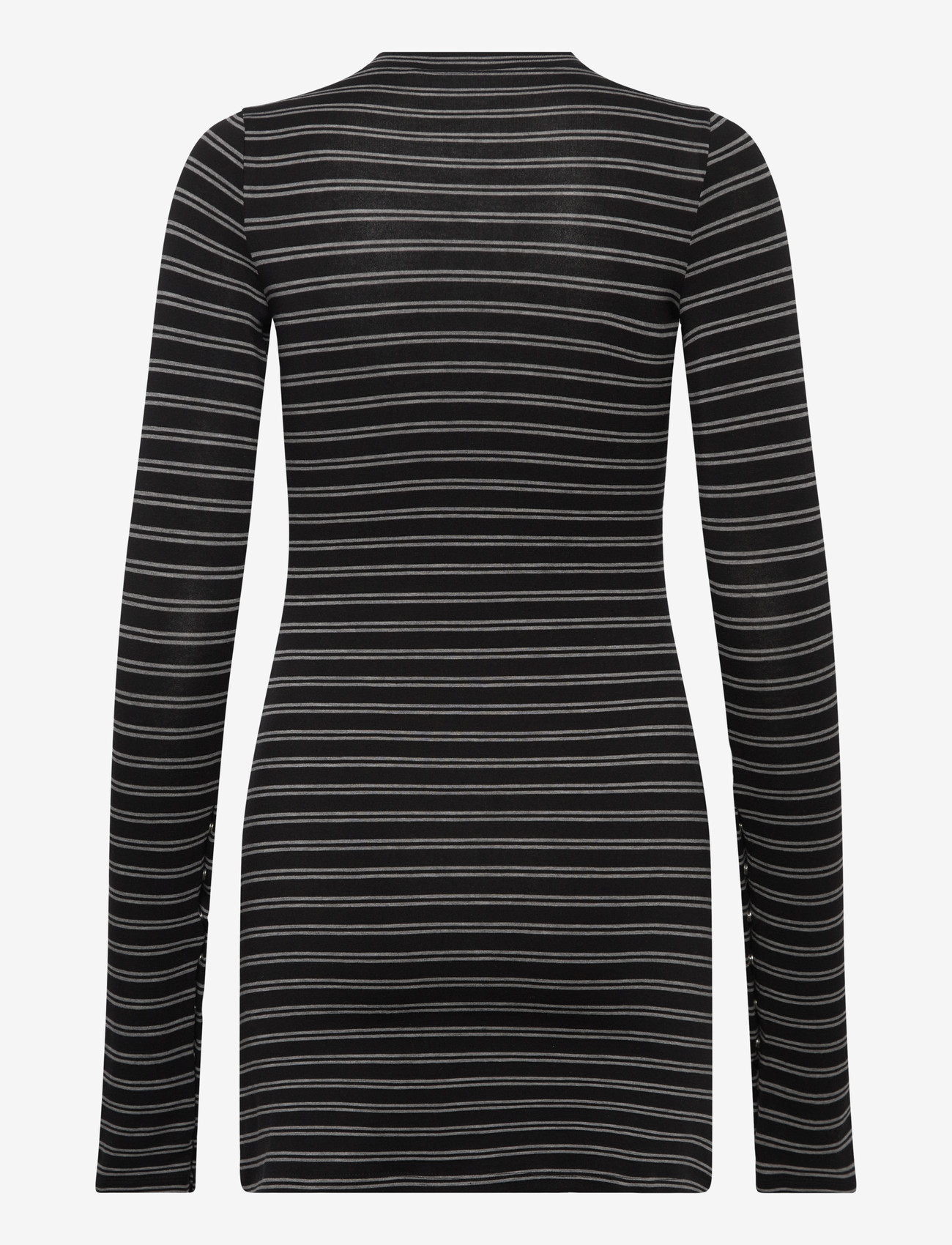 Weekday - Long-Sleeved Popper Mini Dress - liibuvad kleidid - black dark - 1