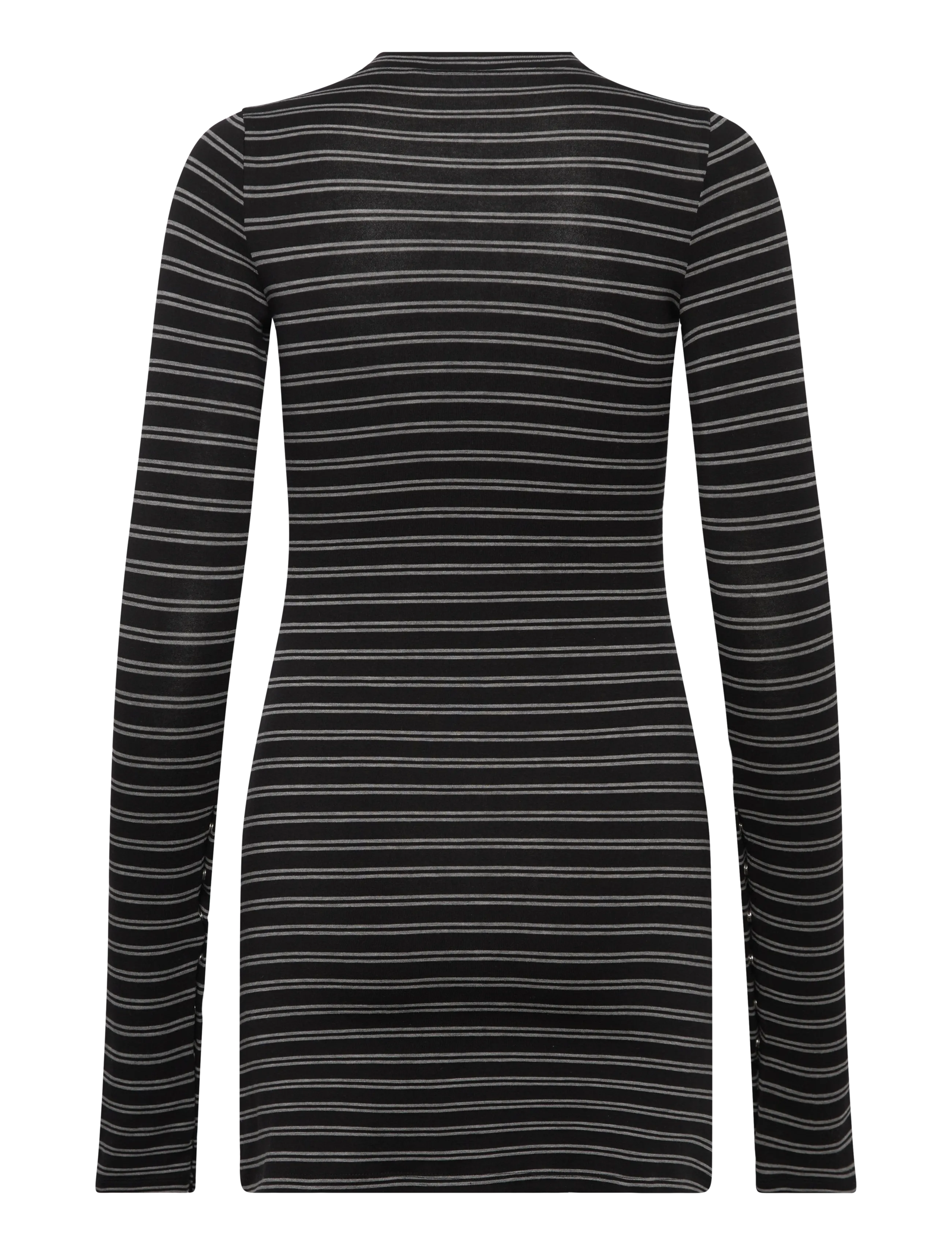 Weekday - Long-Sleeved Popper Mini Dress - bodycon dresses - black dark - 1