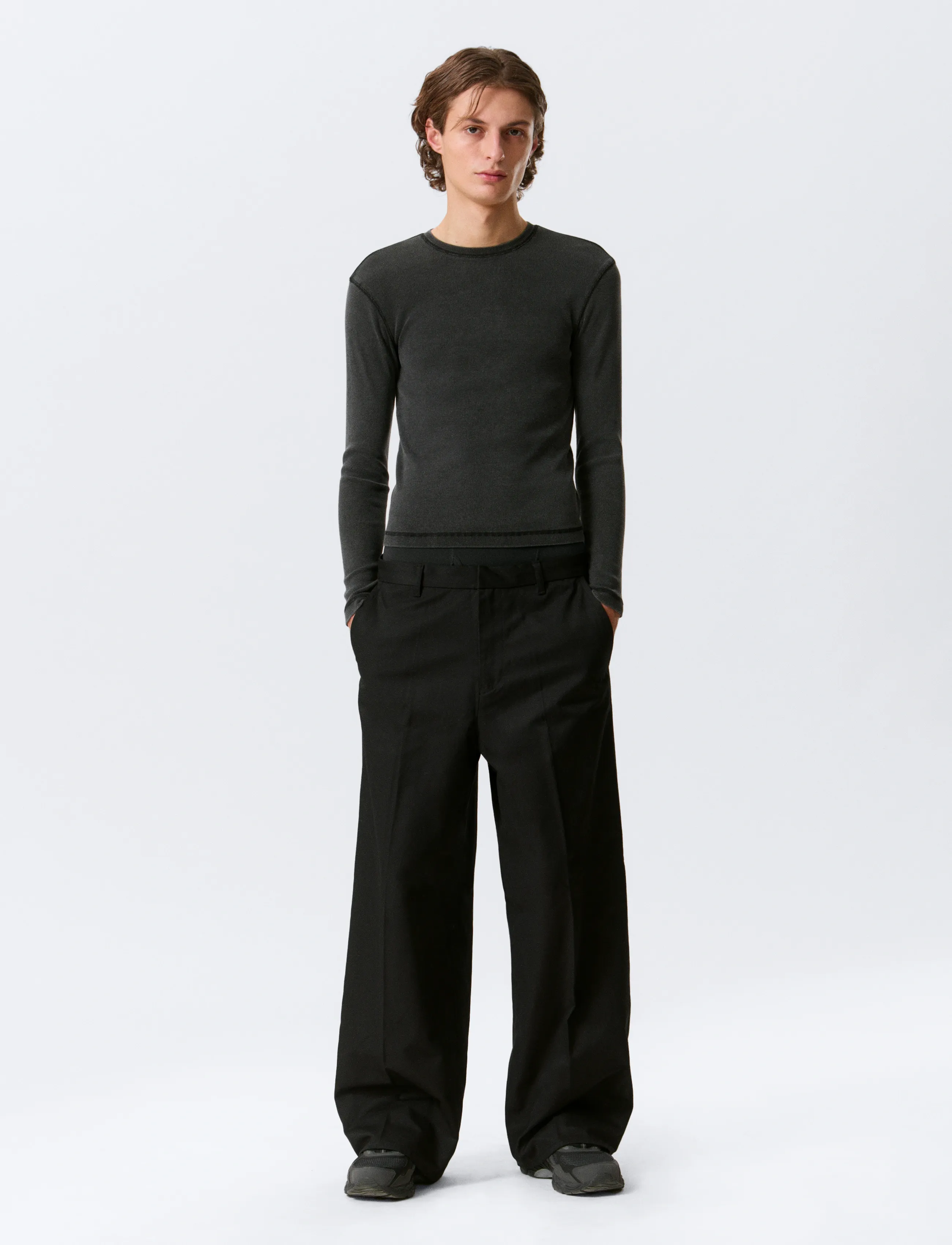 Weekday Emil Loose Fit Chino Trousers - Today's Super Deals - BLACK / black