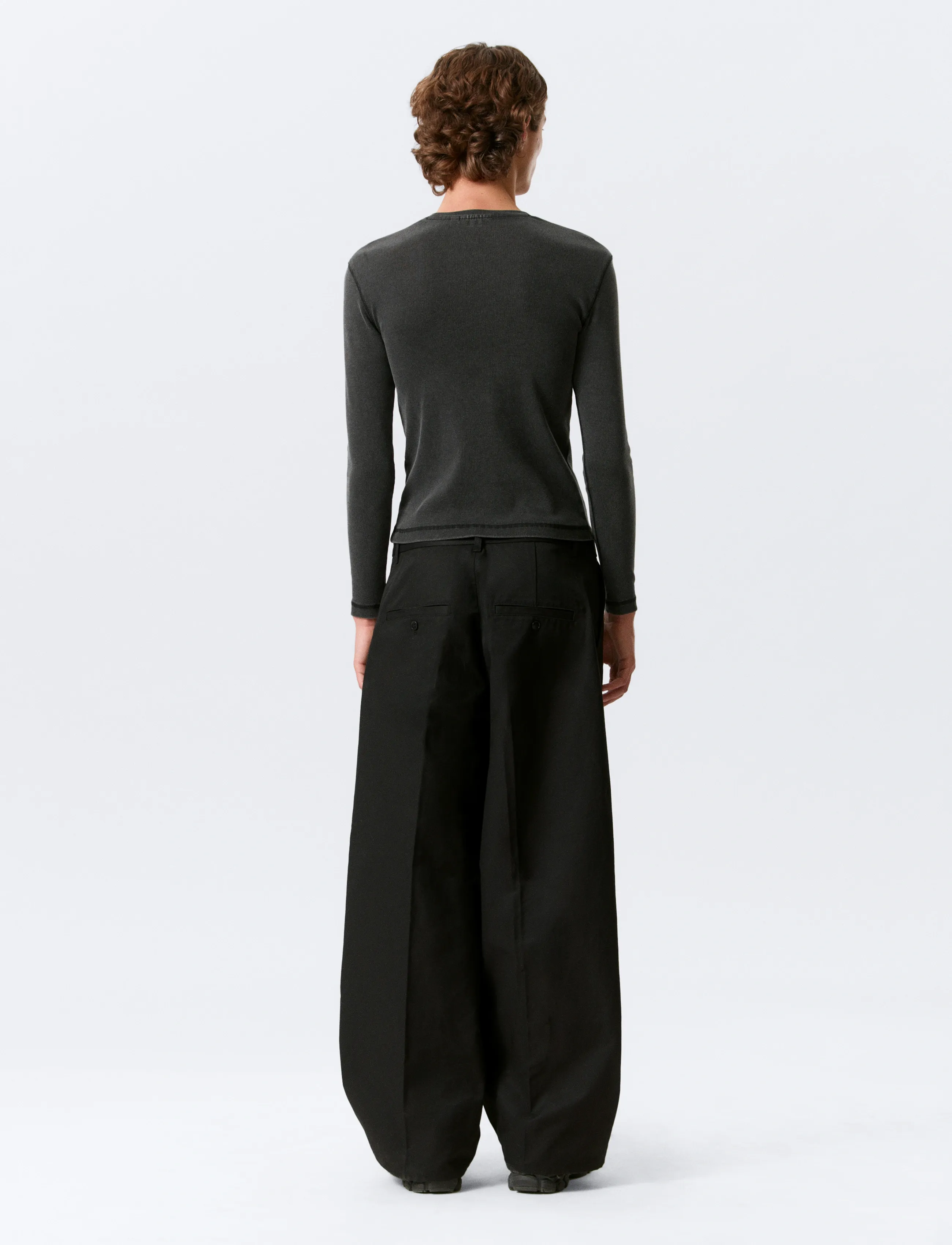 Weekday - Emil Loose Fit Chino Trousers - chinos - black - 4