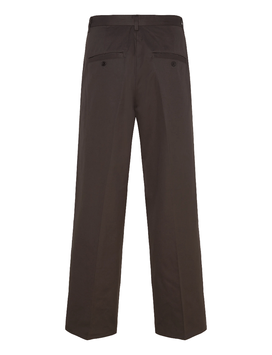 Weekday - Emil Loose Fit Chino Trousers - chino-püksid - dark brown - 1