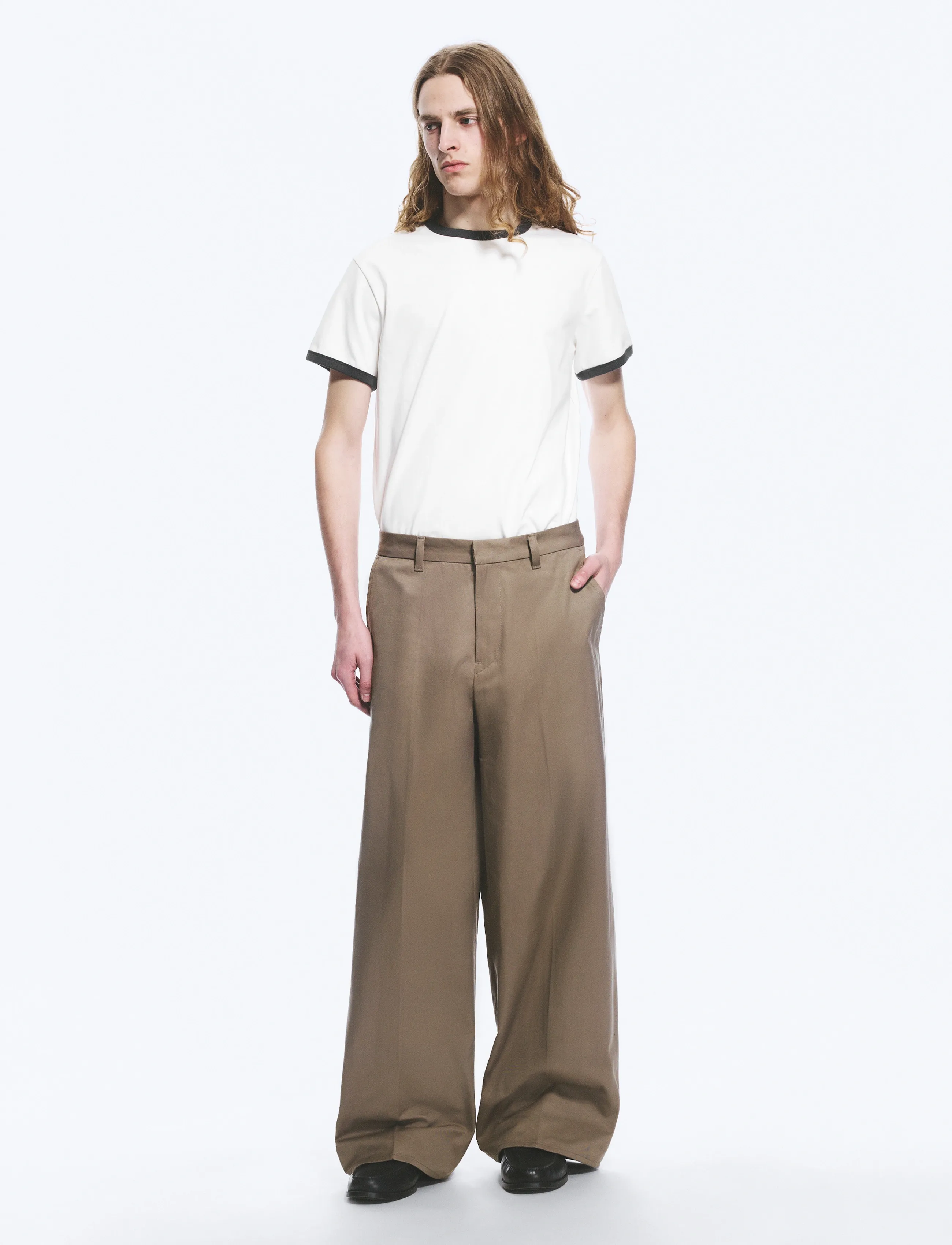 Weekday Emil Loose Fit Chino Trousers, Mænd, Løse Chinobukser, Grå, Str: 56