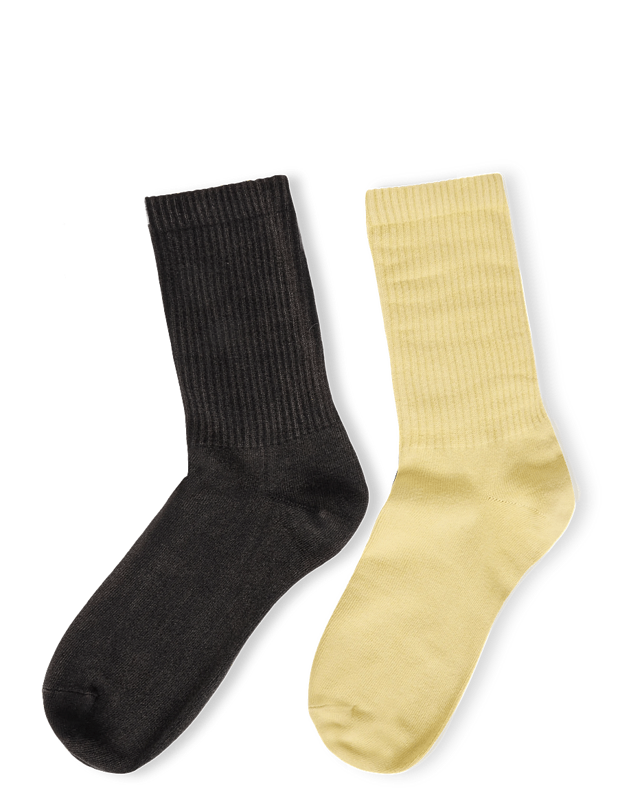 Weekday - 2-pack Washed Sport Socks - tennissocken - green + black - 1