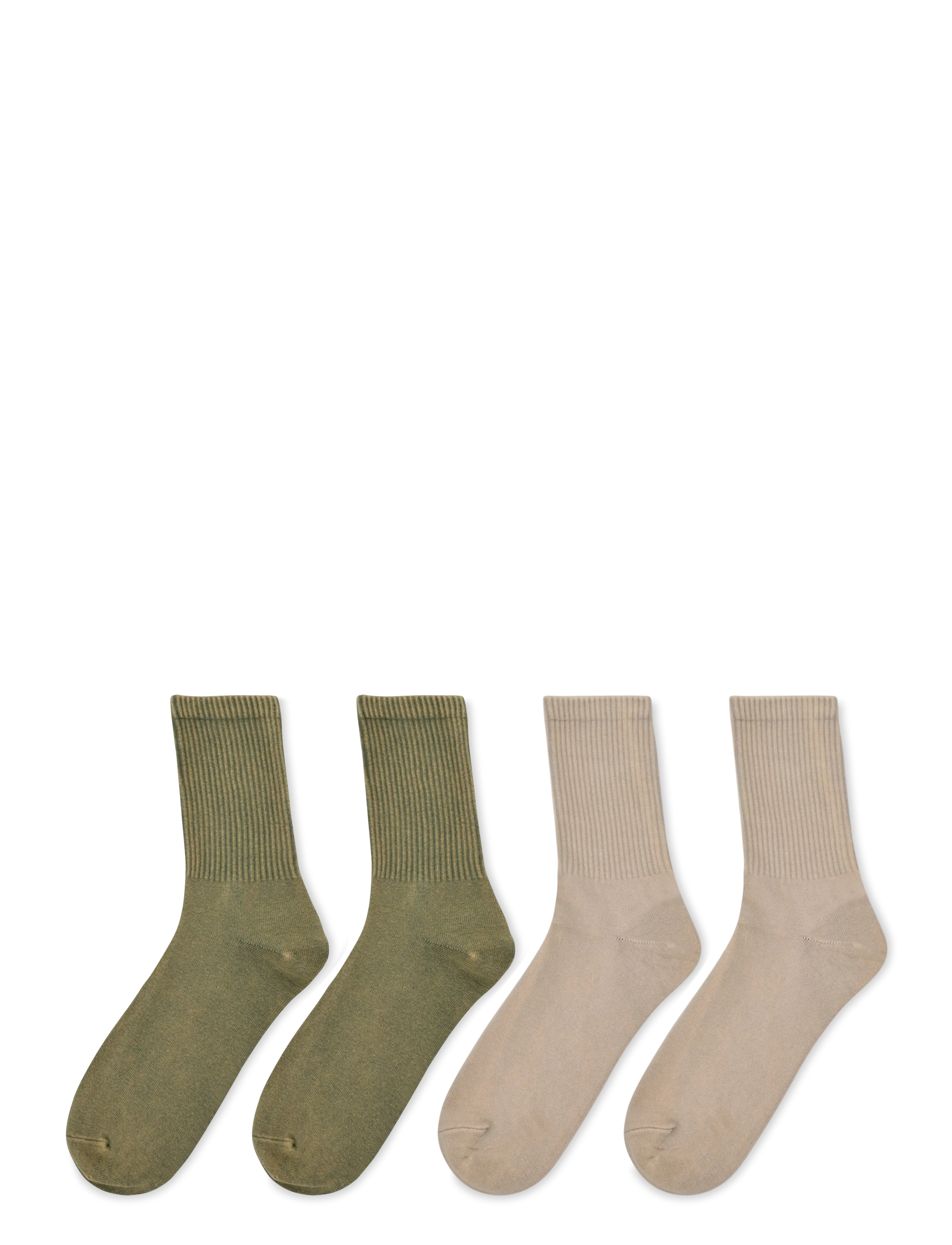 Weekday - 2-pack Washed Sport Socks - khaki green medium d - 1