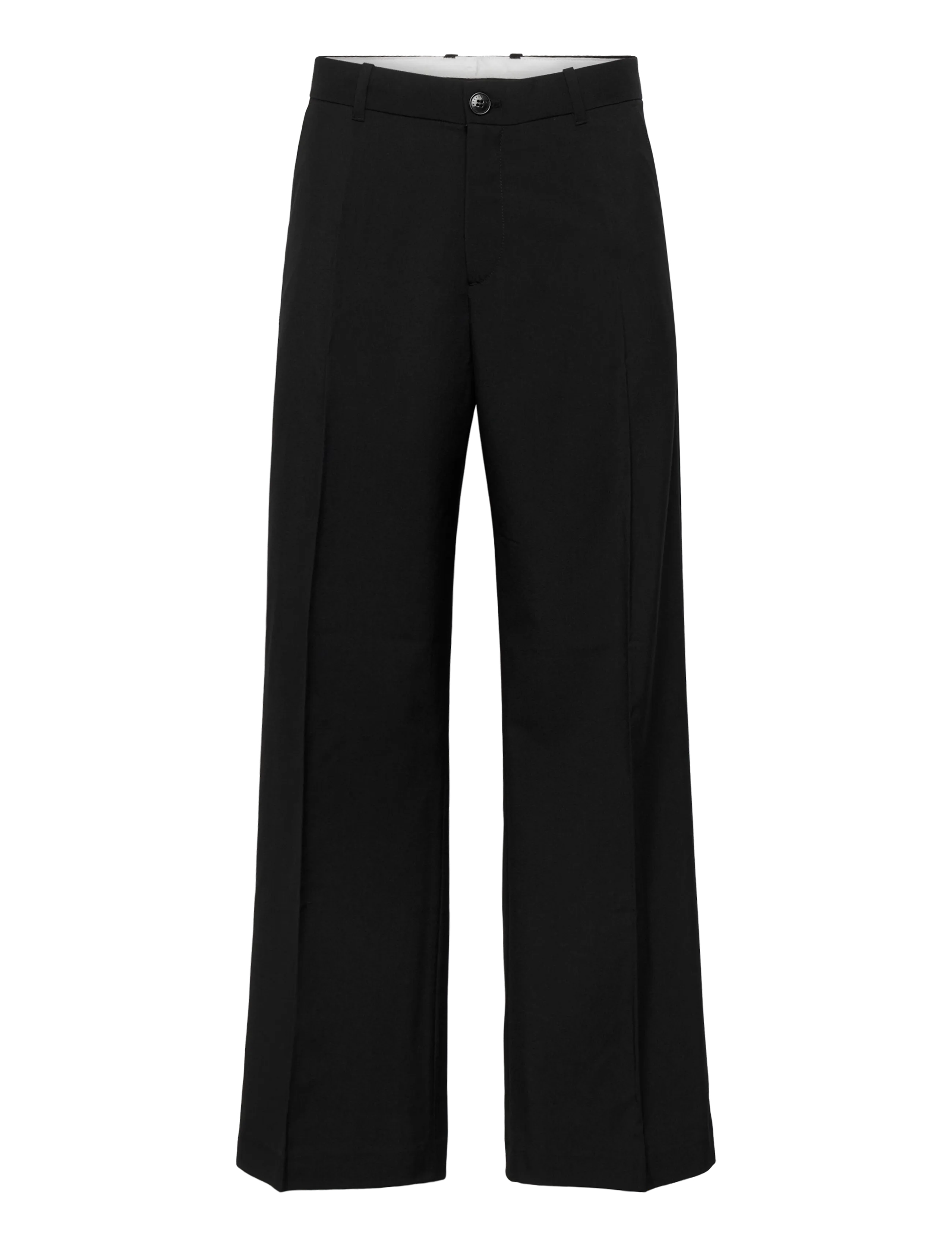 Weekday Moe Relaxed Low Rise Bootcut Leg Suiting Trousers - Pantalons - BLACK DARK / black