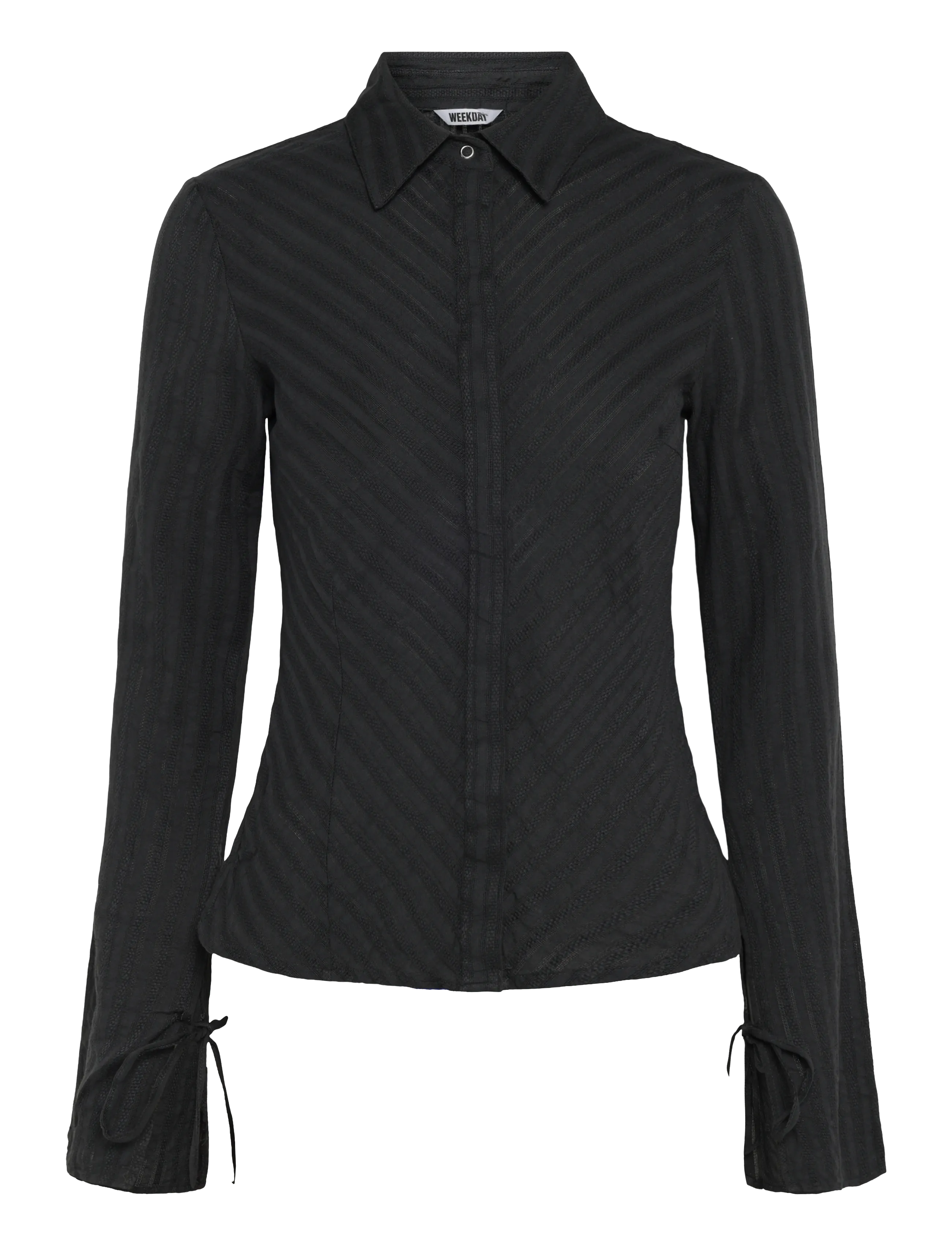 Weekday Kurt Shirt - Hemden - DARK GREY STRIPE / grey