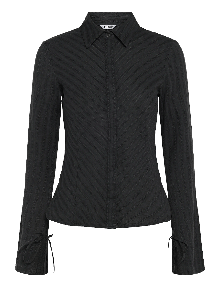 Weekday - Kurt Shirt - langærmede skjorter - dark grey stripe - 0