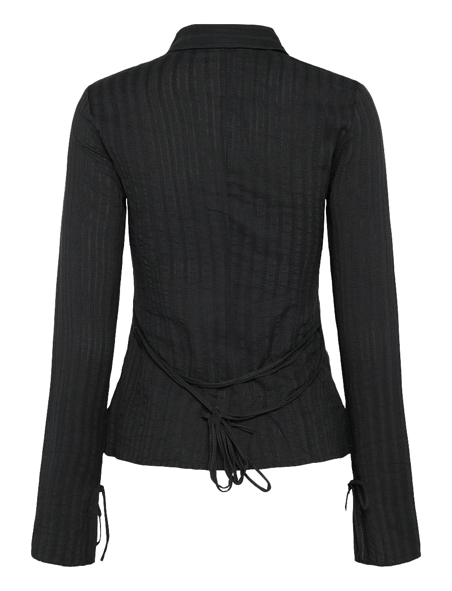 Weekday - Kurt Shirt - langærmede skjorter - dark grey stripe - 1