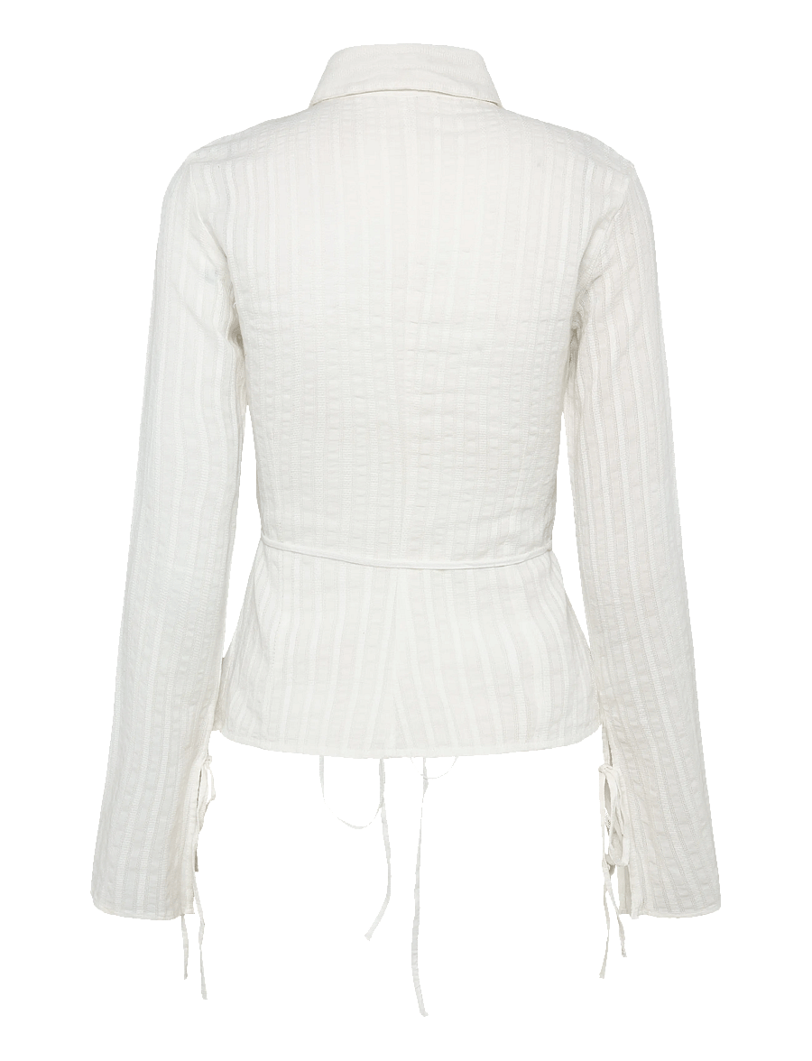 Weekday - Kurt Shirt - langermede skjorter - off white stripe - 1