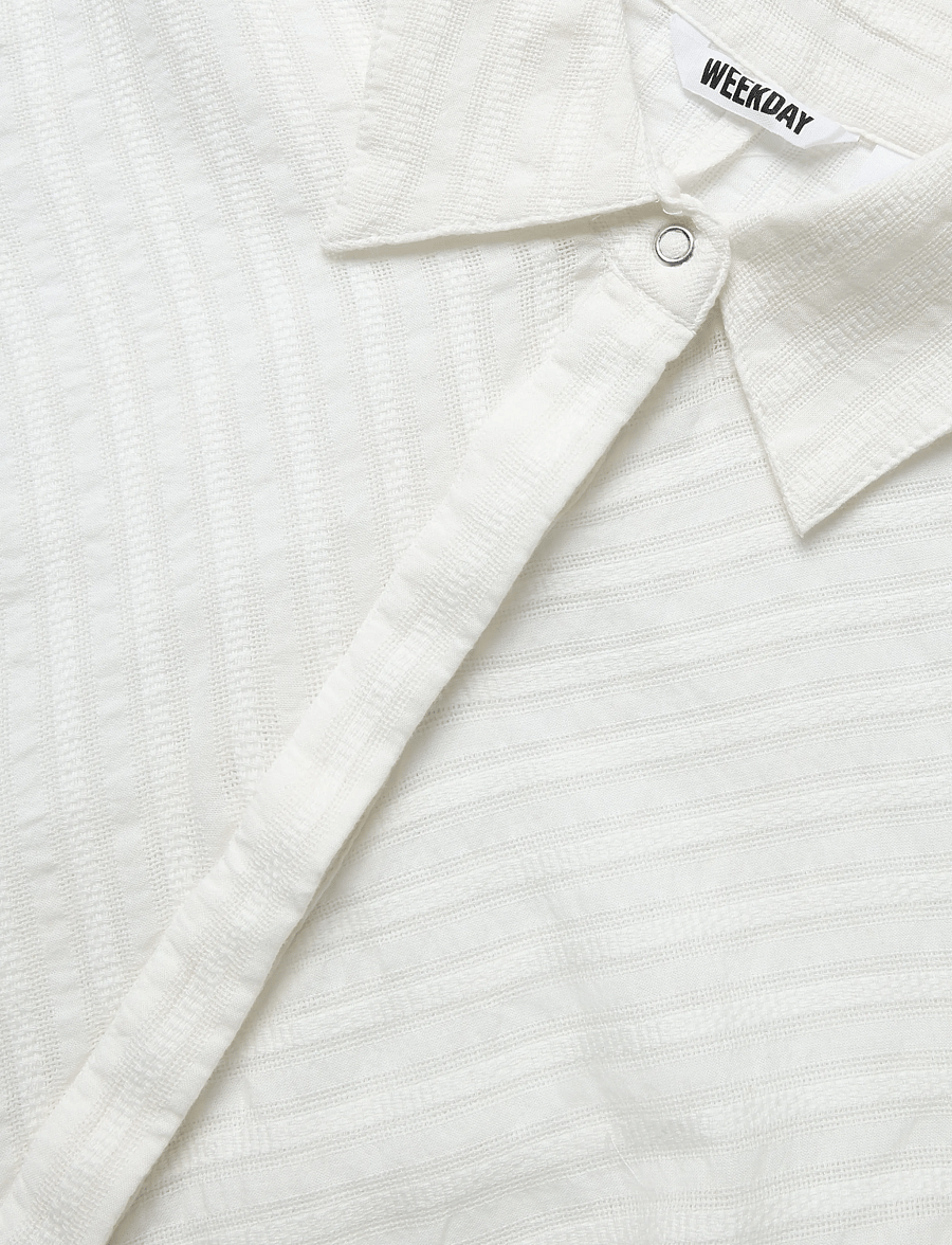 Weekday - Kurt Shirt - langermede skjorter - off white stripe - 2