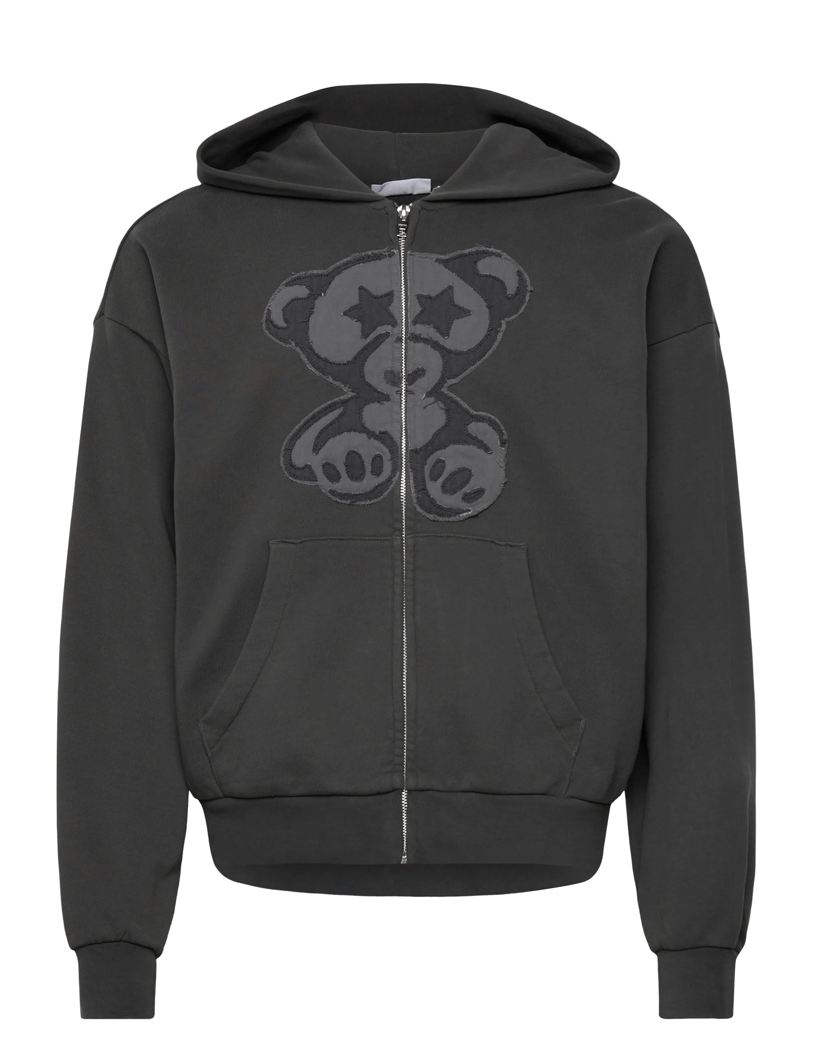 Weekday Loose Graphic Zip Hoodie, S, Black, Sweatshirts & Hættetrøjer > Hættetrøjer, Herre