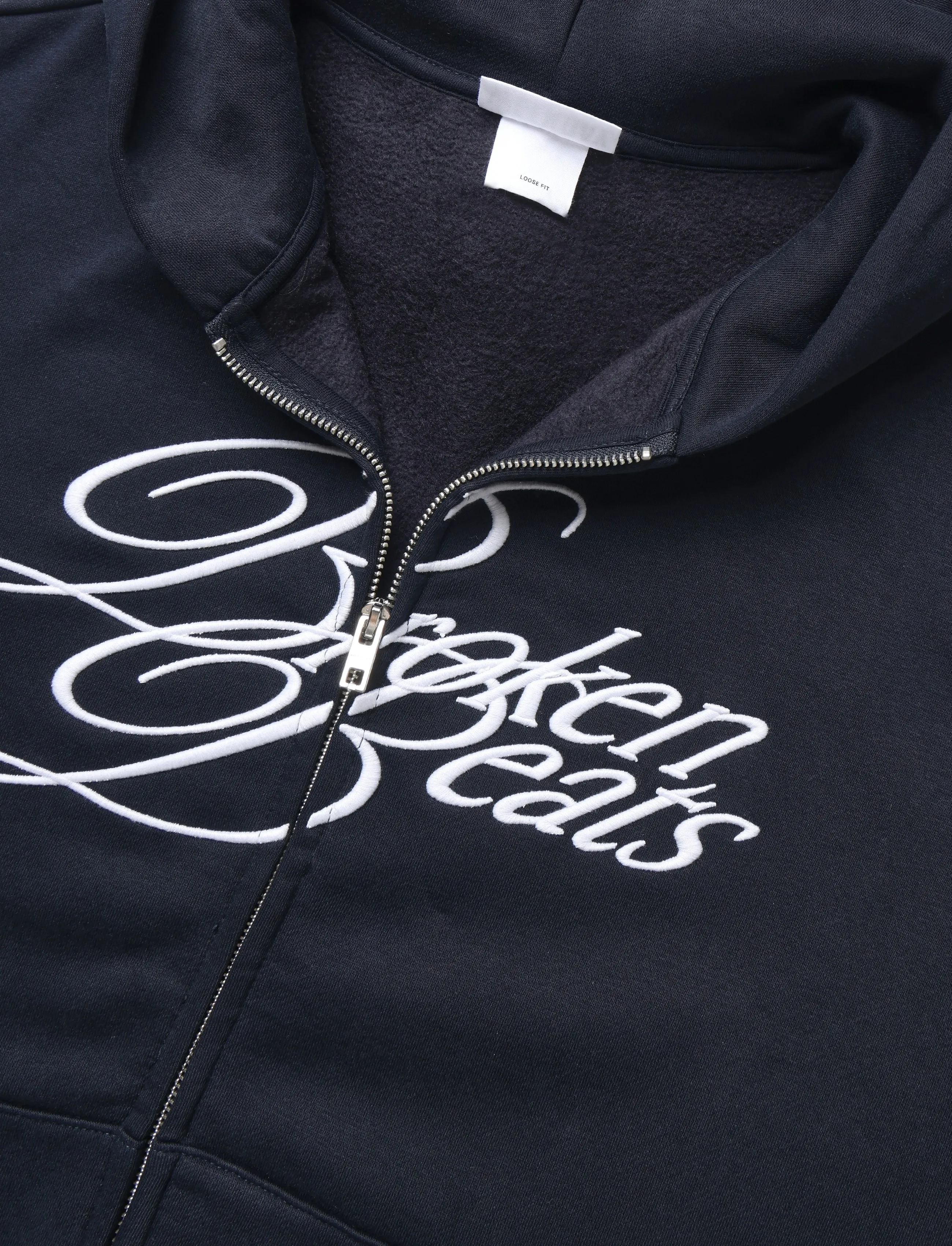 Weekday - Loose Graphic Zip Hoodie - kapuzenpullover - dark blue - 2