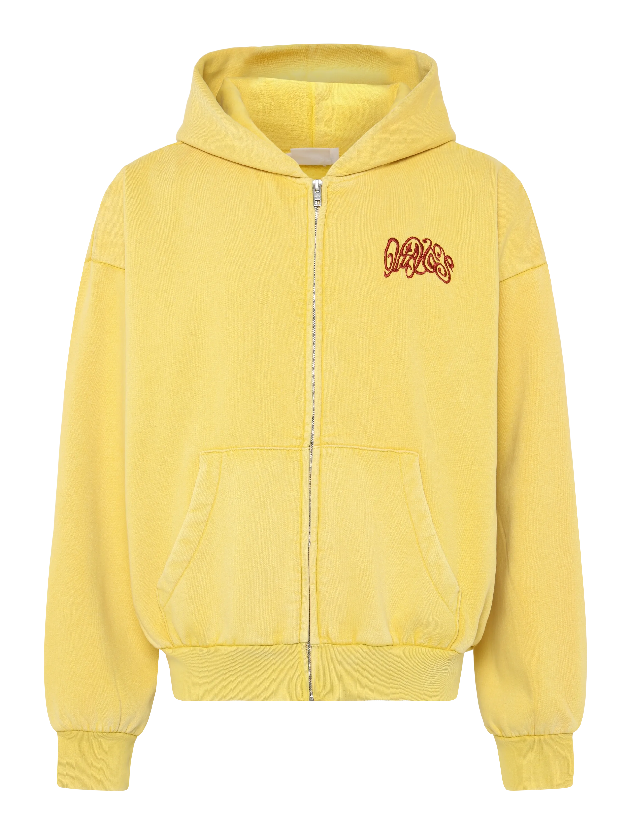 Weekday Loose Graphic Zip Hoodie - Sweatshirts - YELLOW "WAVES" / yellow