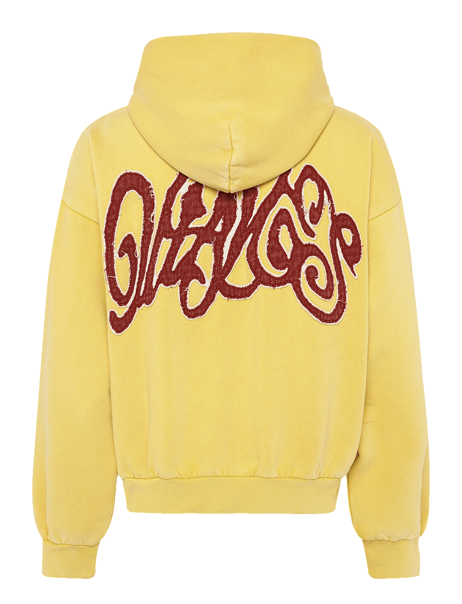 Weekday - Loose Graphic Zip Hoodie - kapuzenpullover - yellow "waves" - 1