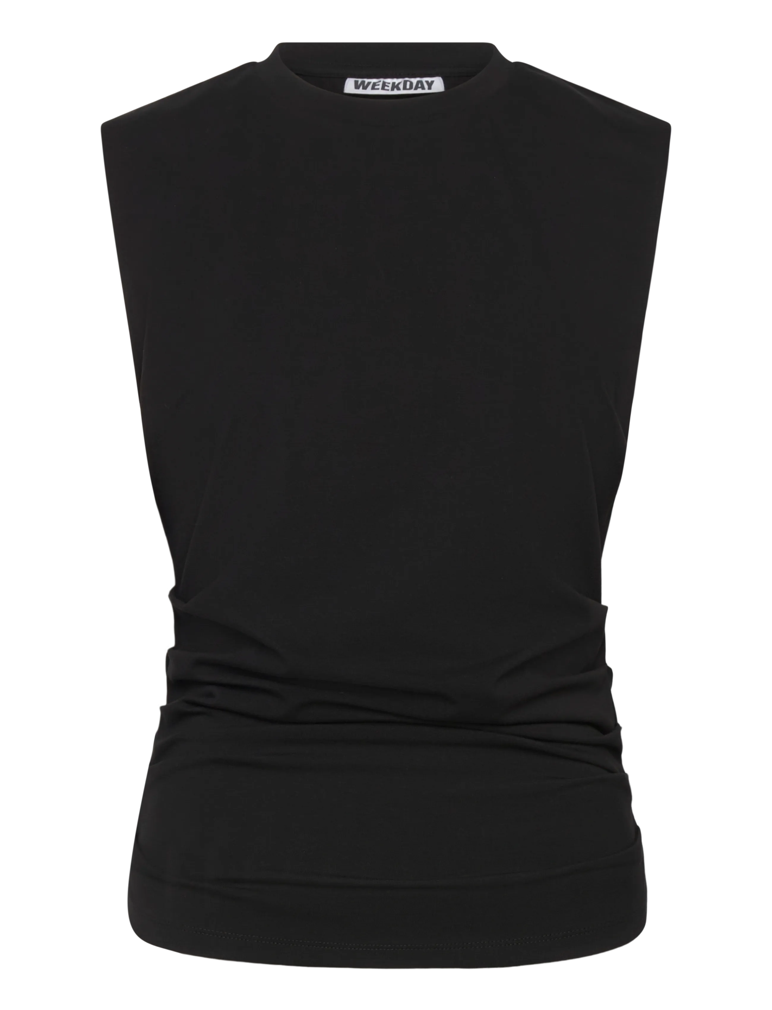 Weekday Pleated Tank Top, XS, T-shirts & Oberteile, Schwarz - Sleeveless, Frauen