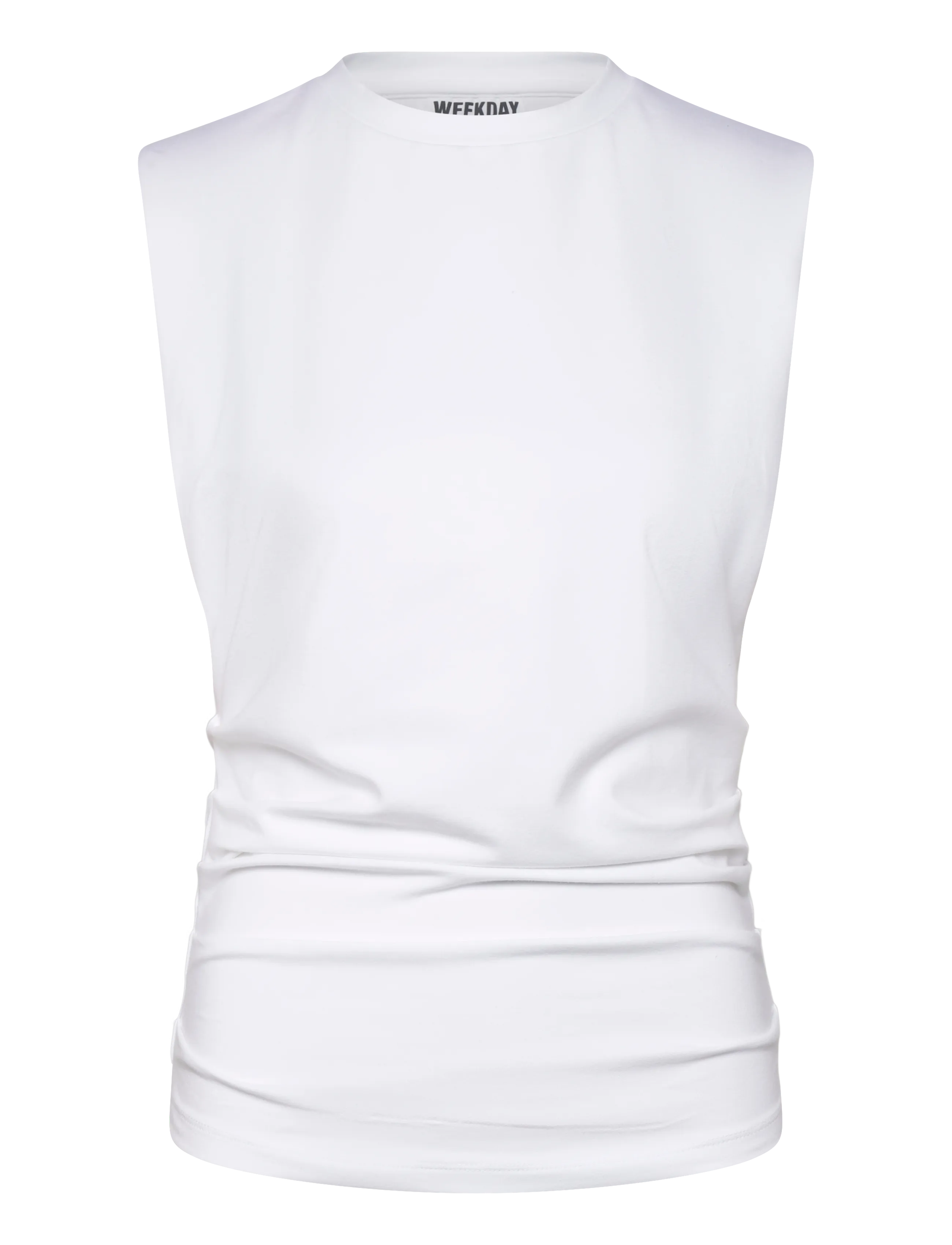 Weekday Pleated Tank Top, XS, T-shirts & Oberteile, Weiß - Sleeveless, Frauen