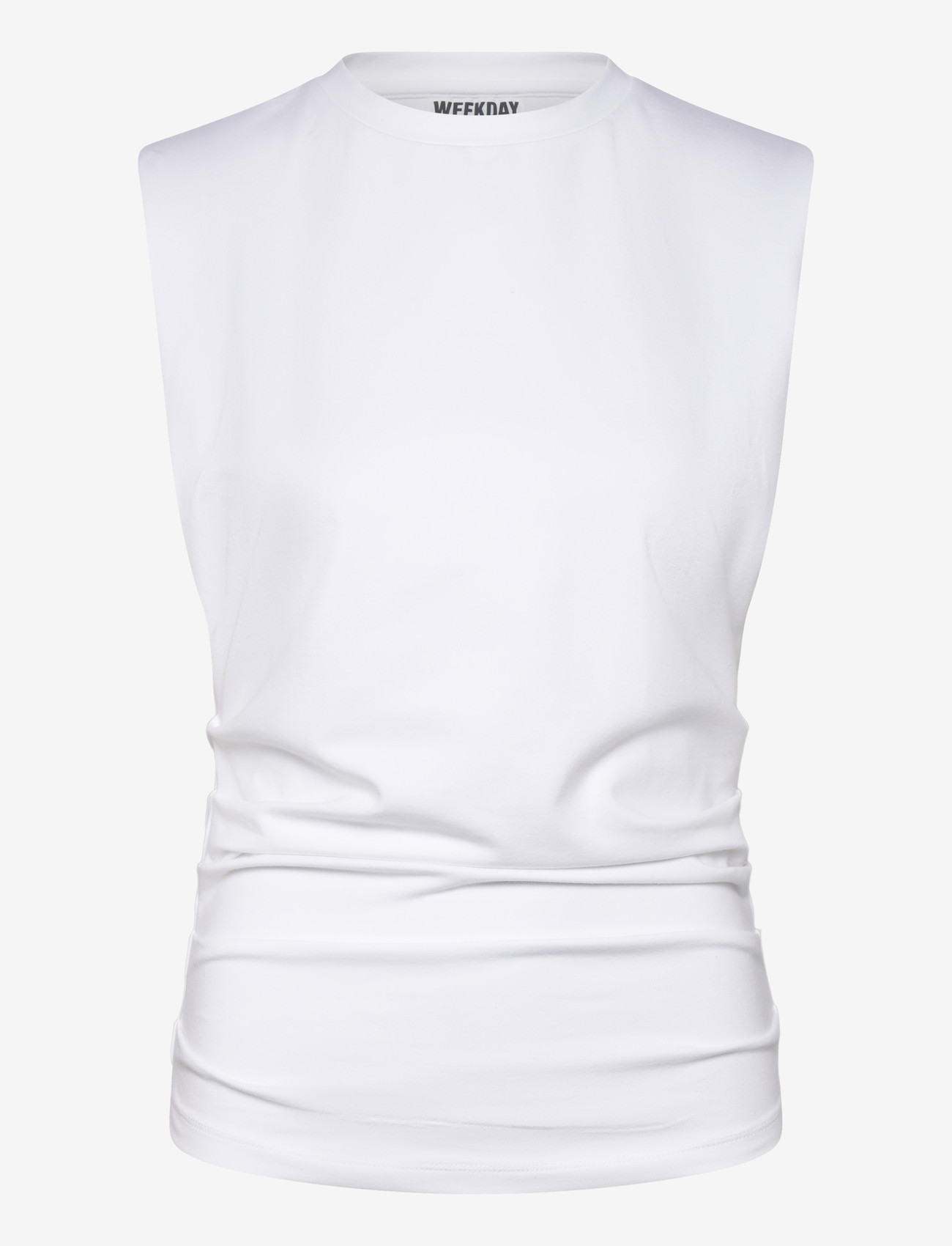 Weekday - Pleated Tank Top - tanktops - white light - 0