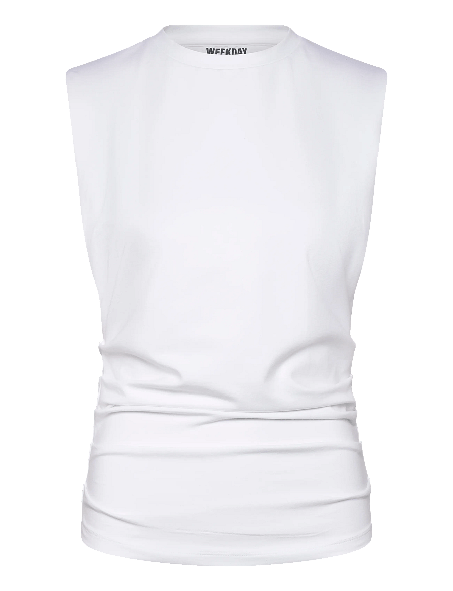 Weekday - Pleated Tank Top - sleeveless tops - white light - 0