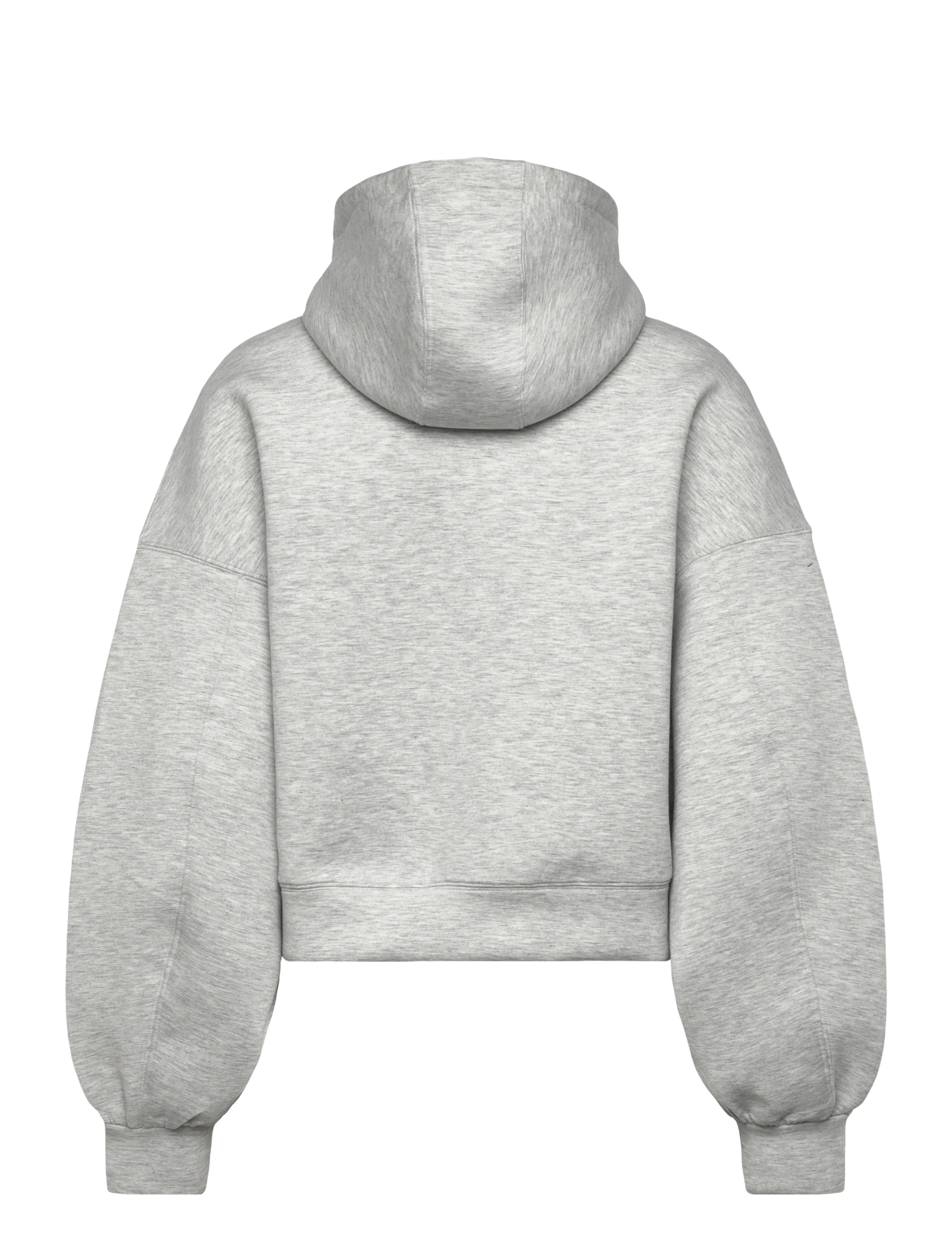 Weekday - Funnel Scuba Zip Hoodie - hoodies - grey melange - 1