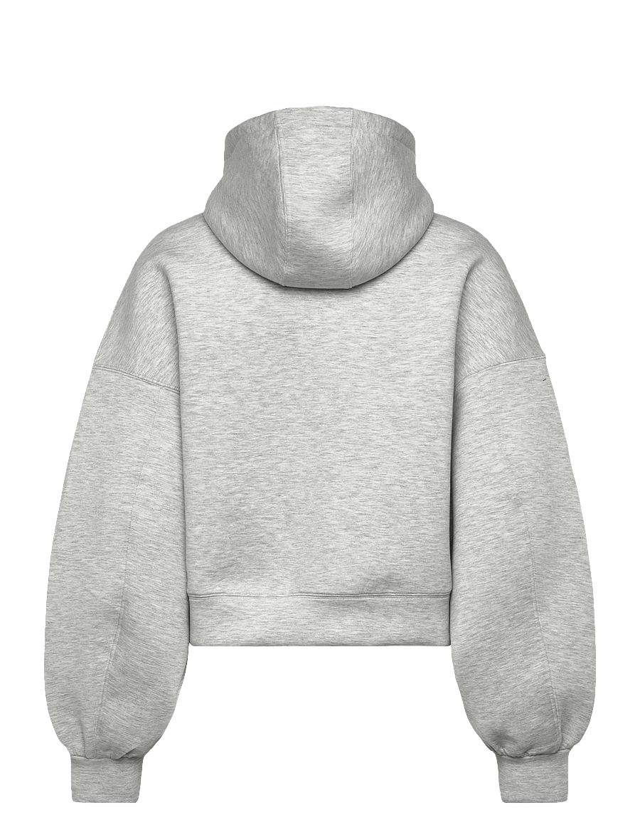 Weekday - Funnel Scuba Zip Hoodie - hættetrøjer - grey melange - 1